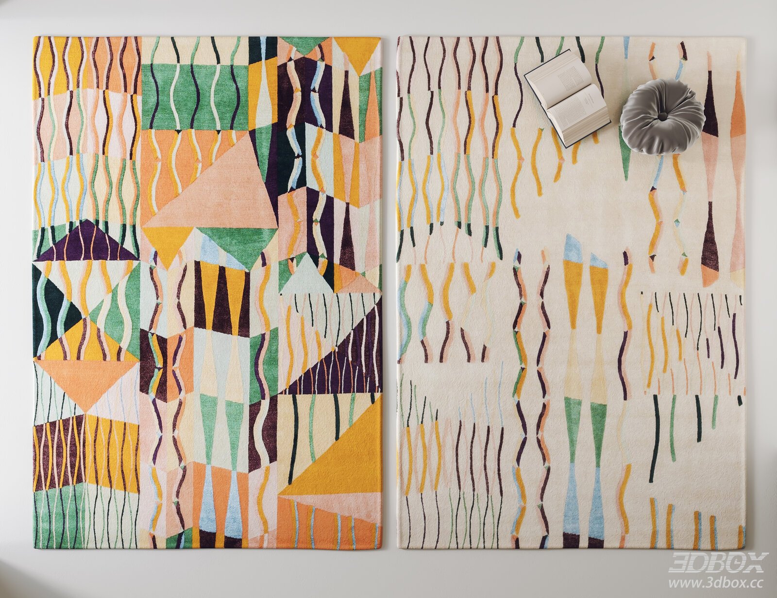 Modern Abstract Geometric Fabric Carpet Set
