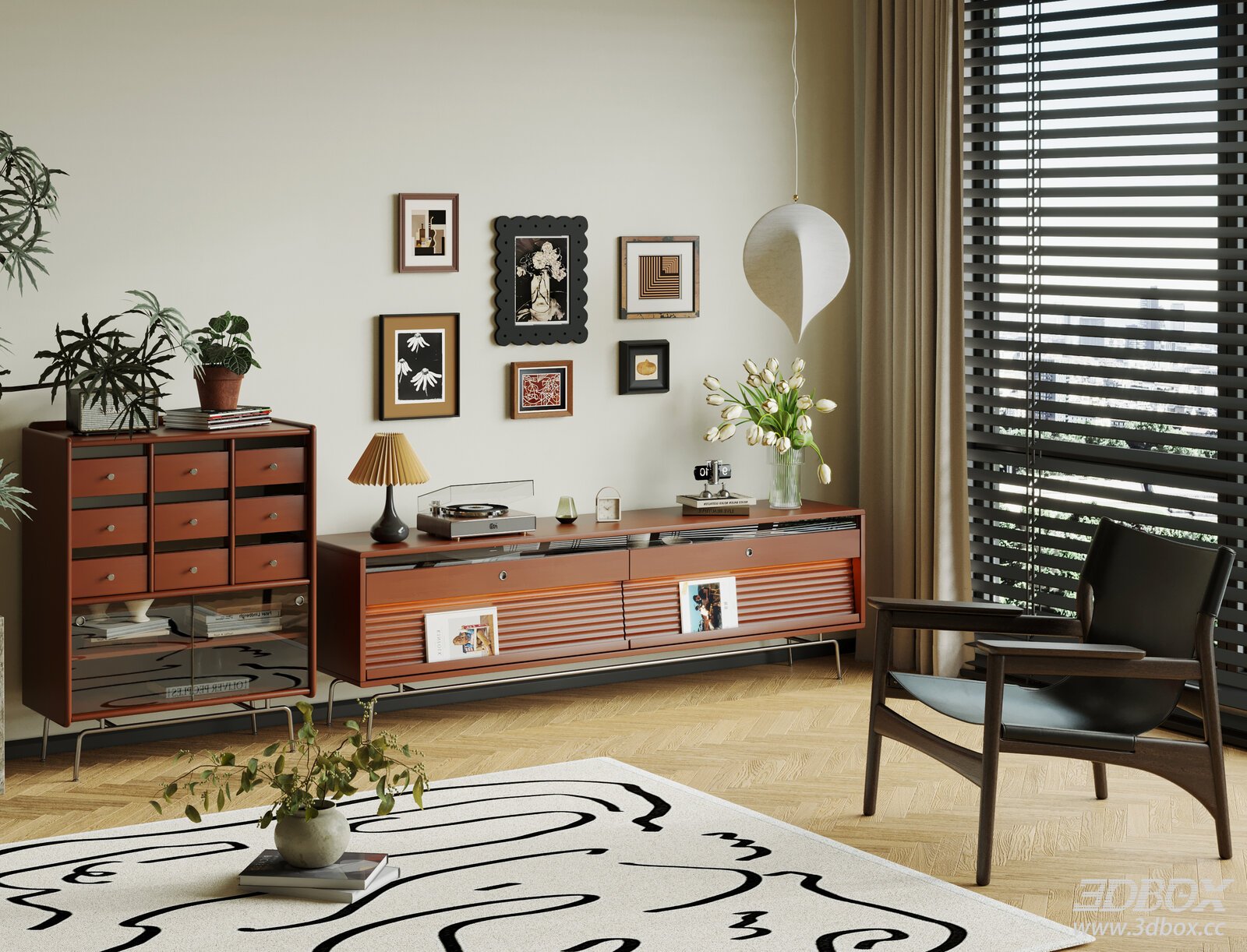 Mid Century Modern TV Cabinet and Sideboard Set