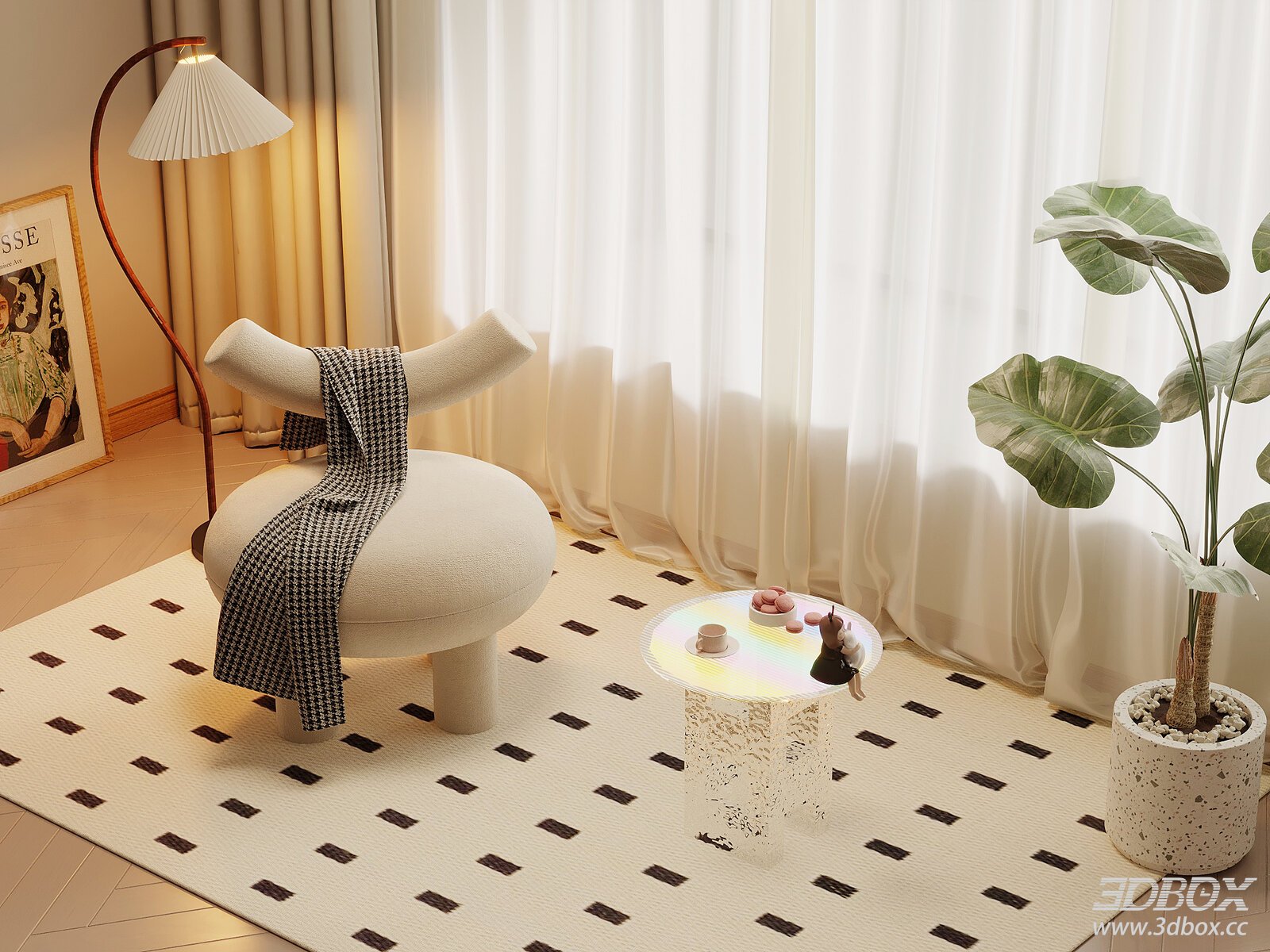 Modern Cream Style Fabric Single Sofa Armchair