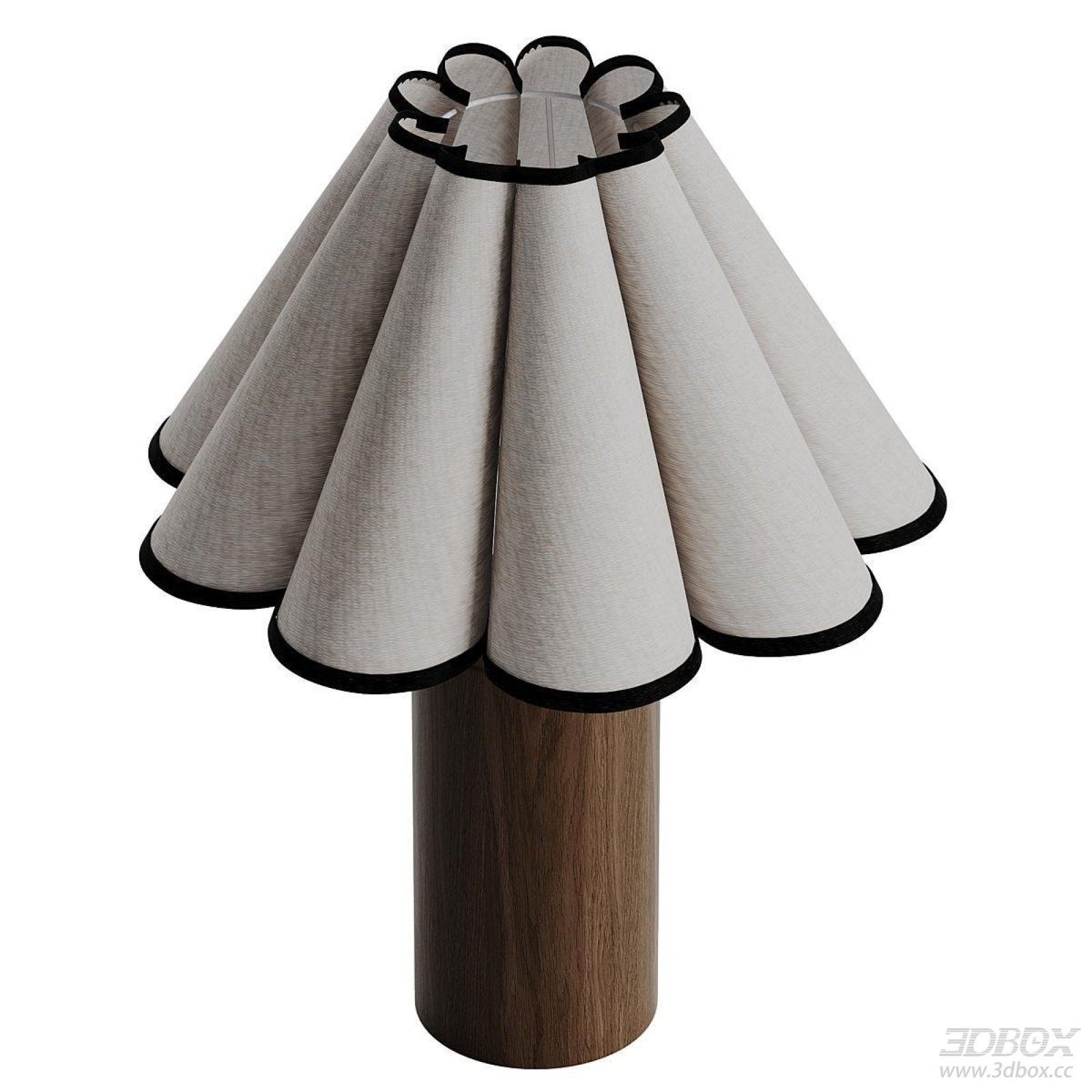 Petal Shade Wooden Base Table Lamp