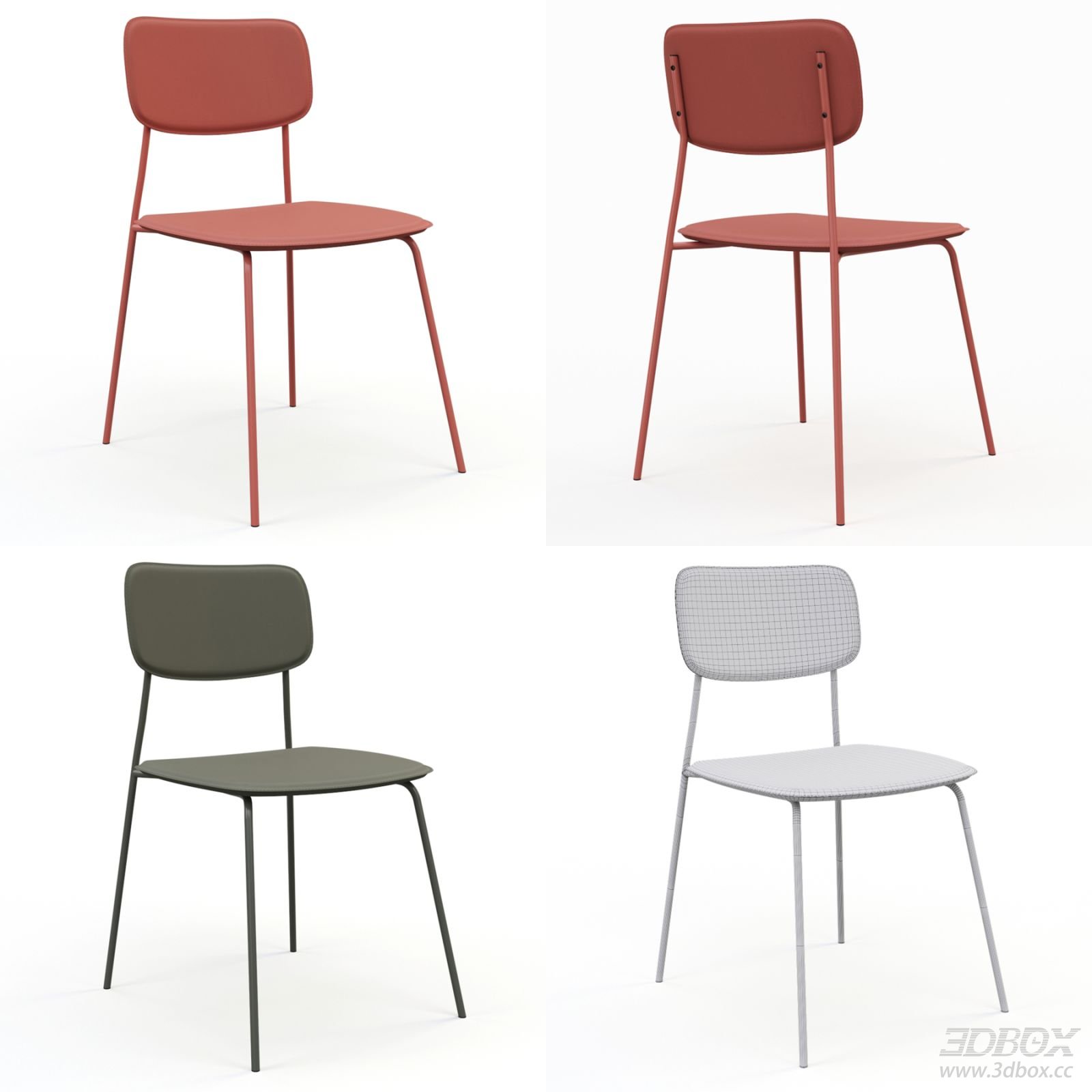 Modern Minimalist Metal Leg Dining Chair