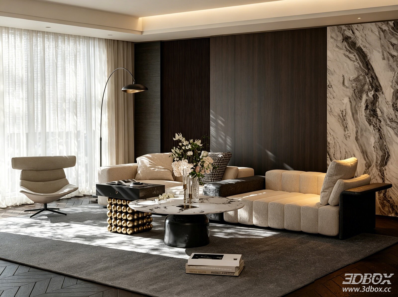 Luxury Modern Living Room Sofa Coffee Table Set Interior