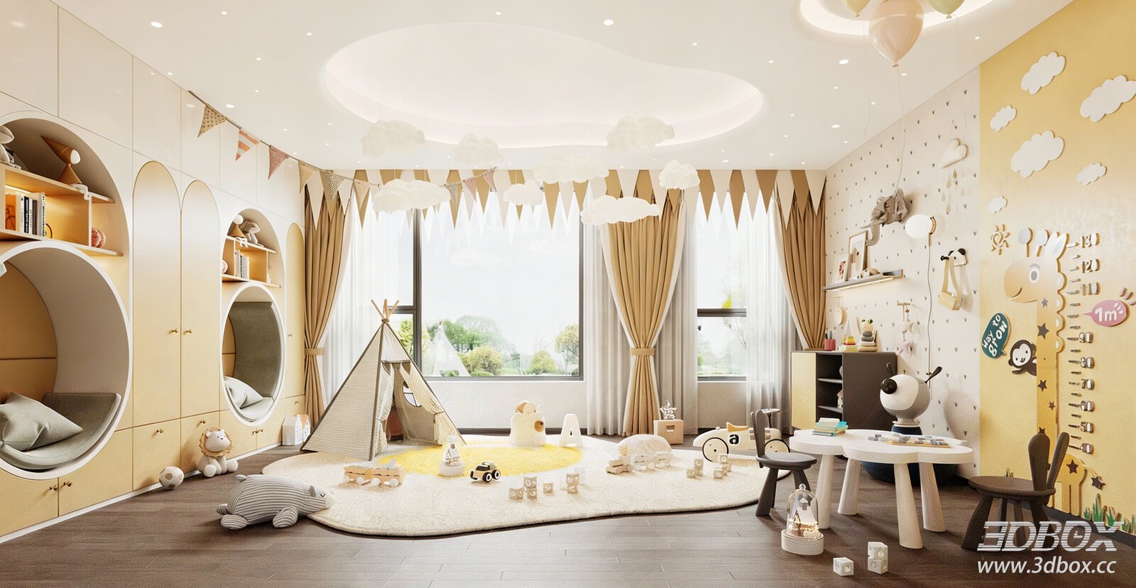 Modern Children Playroom Interior Scene