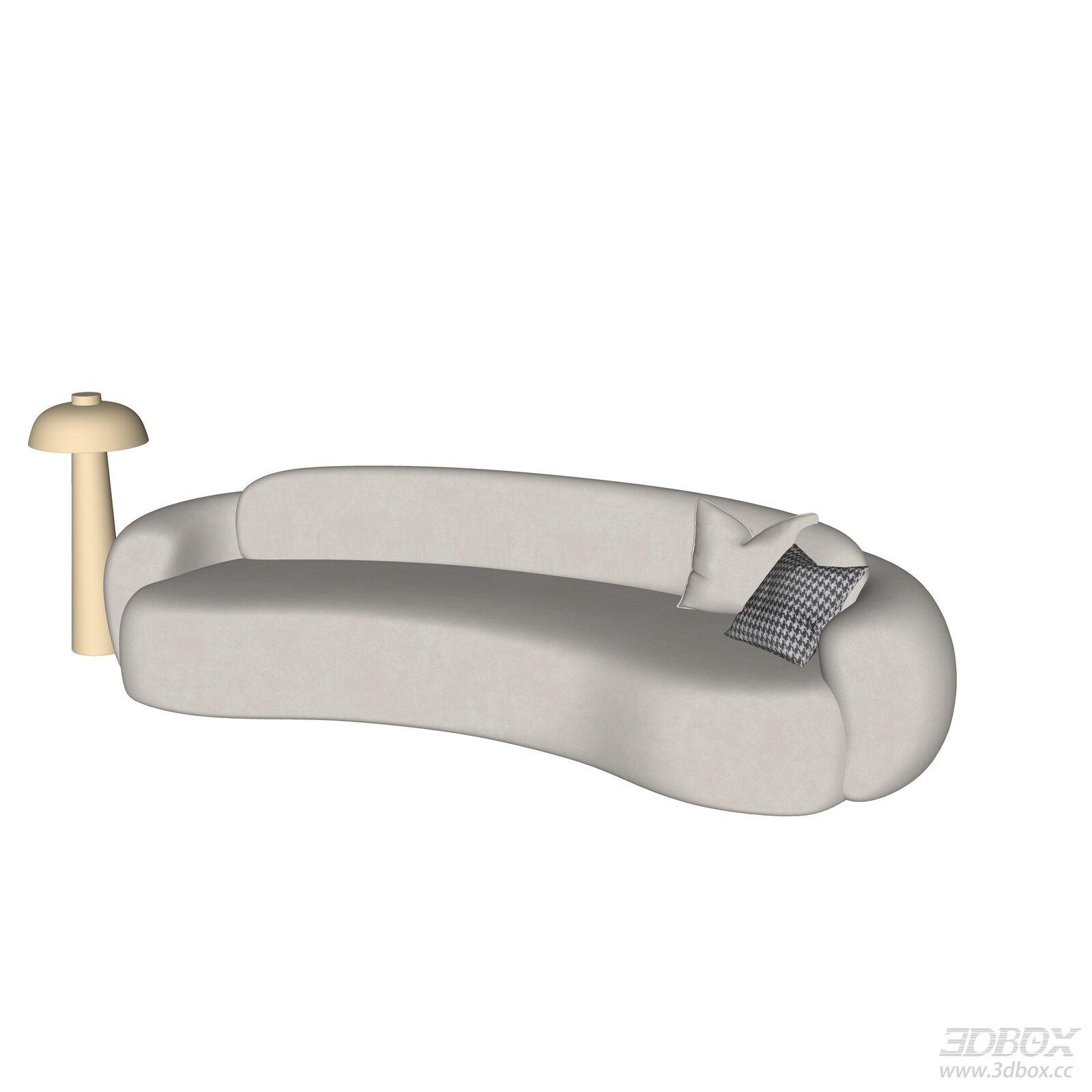 Modern Italian Curved Cream Fabric Sofa Set
