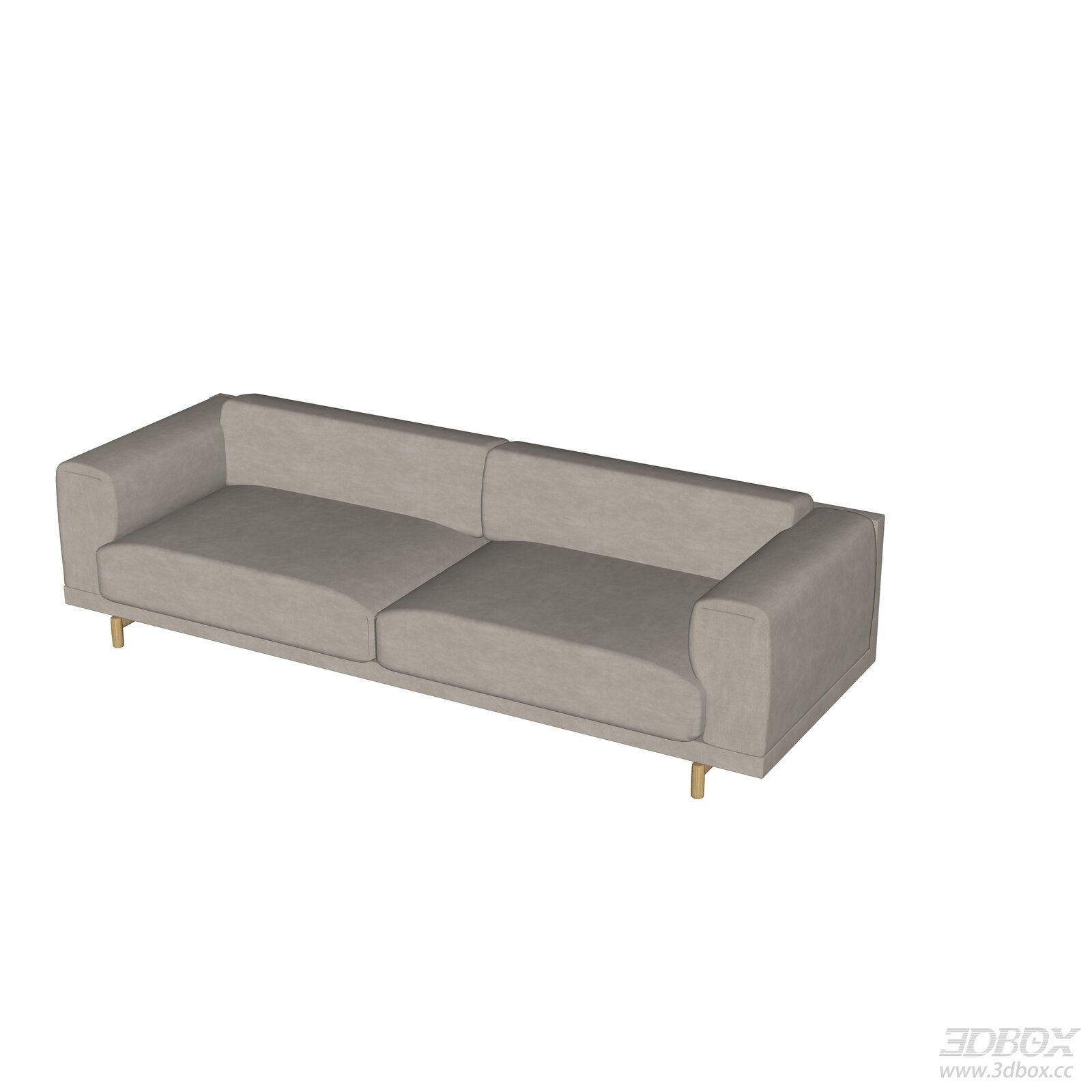 Modern Italian Style 2-seater Fabric Sofa with Wooden Legs
