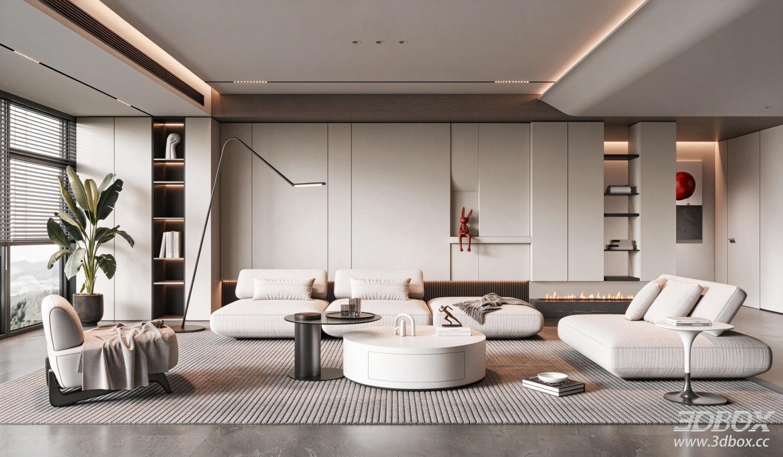 Modern Luxury Minimalist Living Room With Sofa And Coffee Table