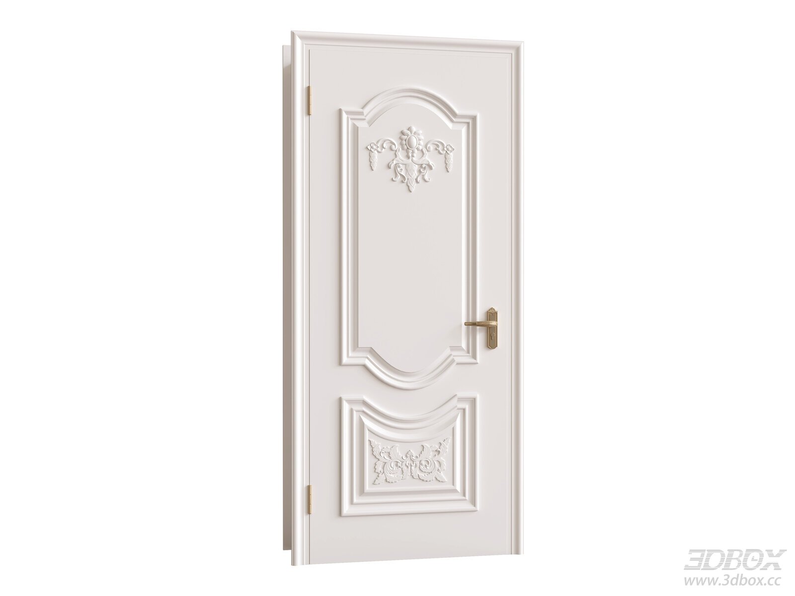 Classic European Style White Carved Interior Door