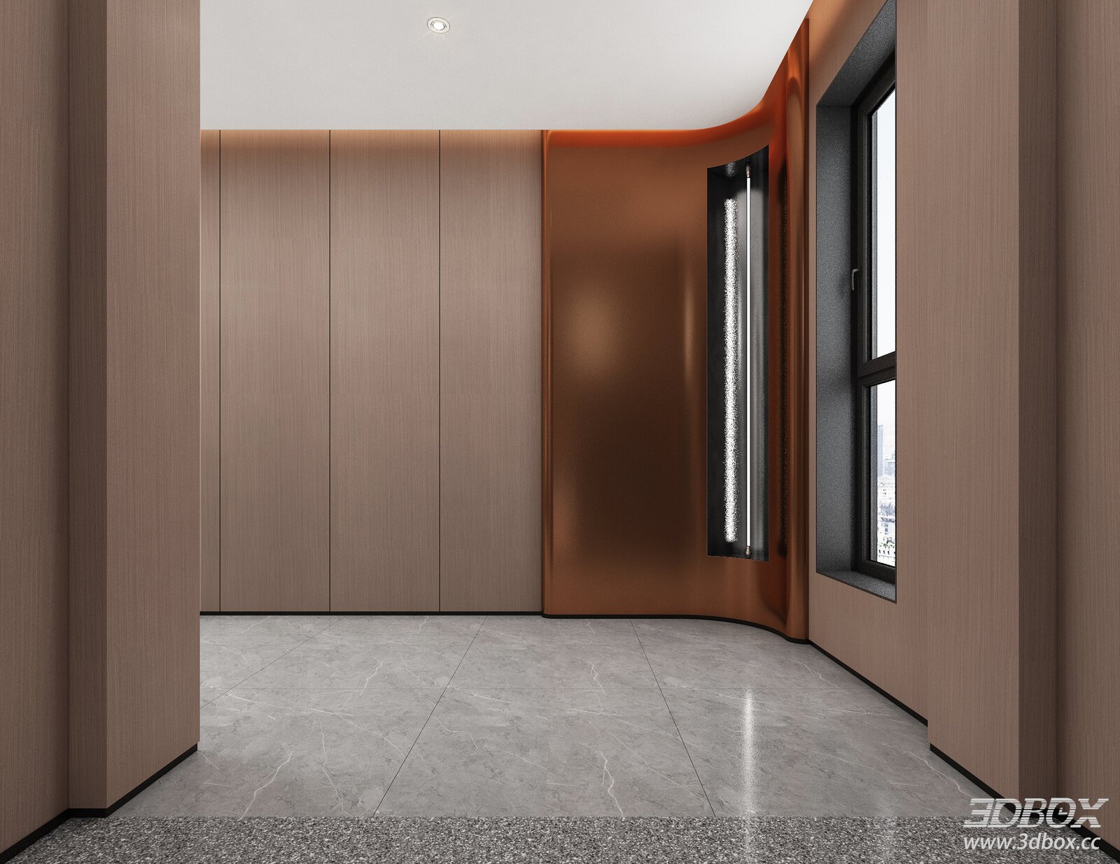 Modern Minimalist Hallway Elevator Lobby Interior