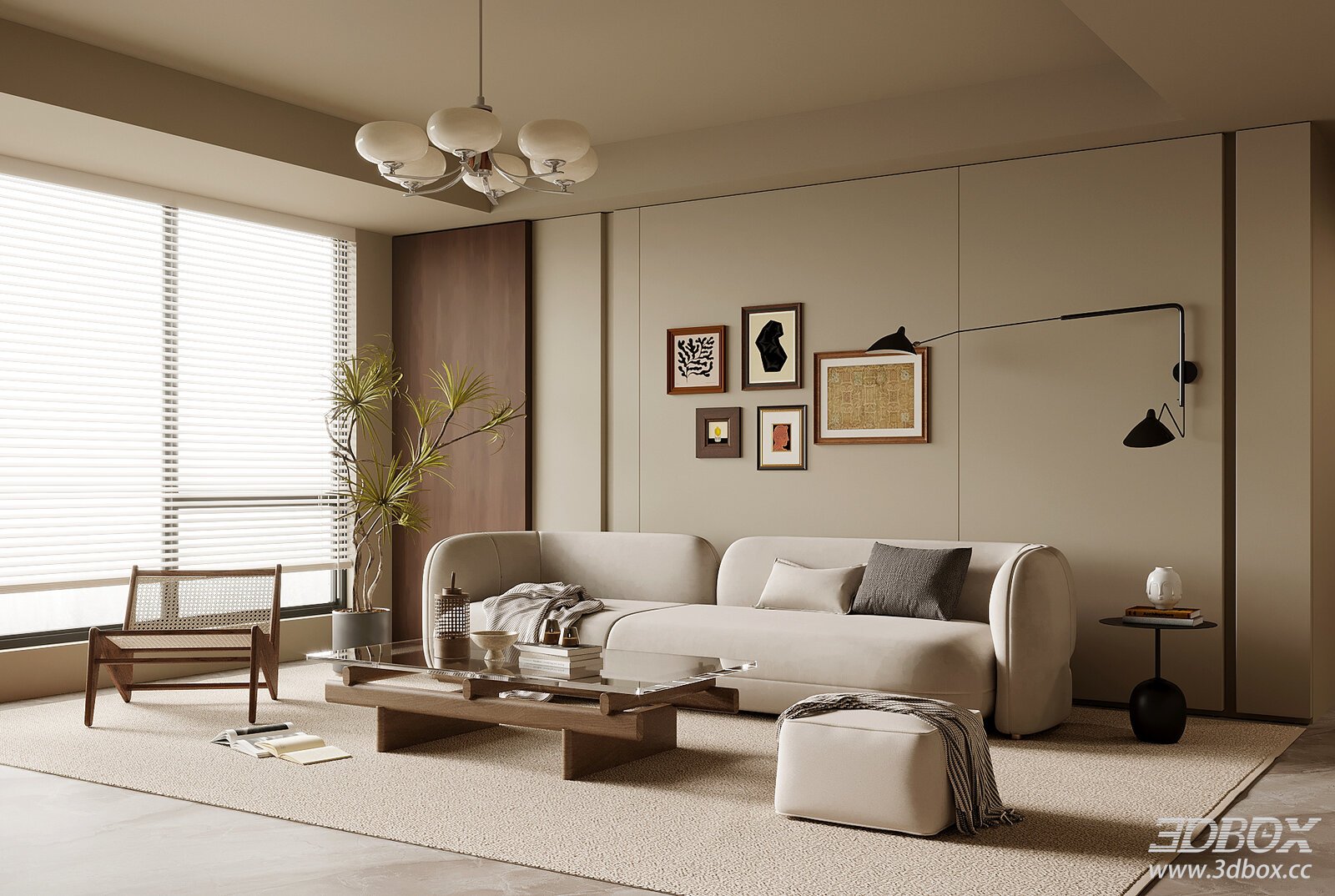 Mid-century Modern Living Room Sofa Coffee Table Set