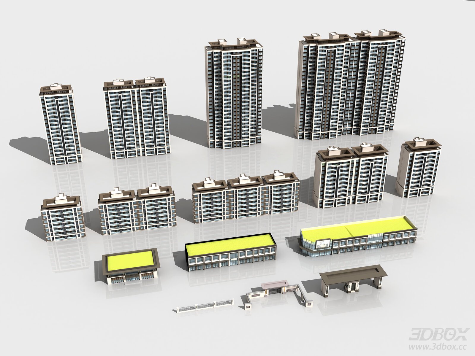 New Asian Neoclassical Residential Building Set
