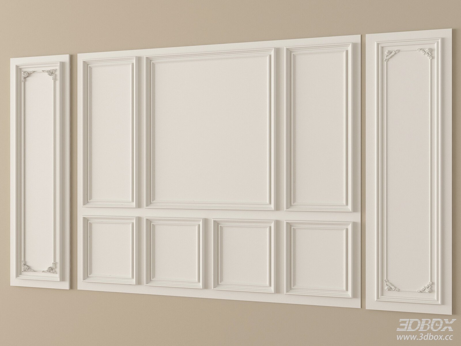 French Style Decorative Wall Plaster Molding Panels