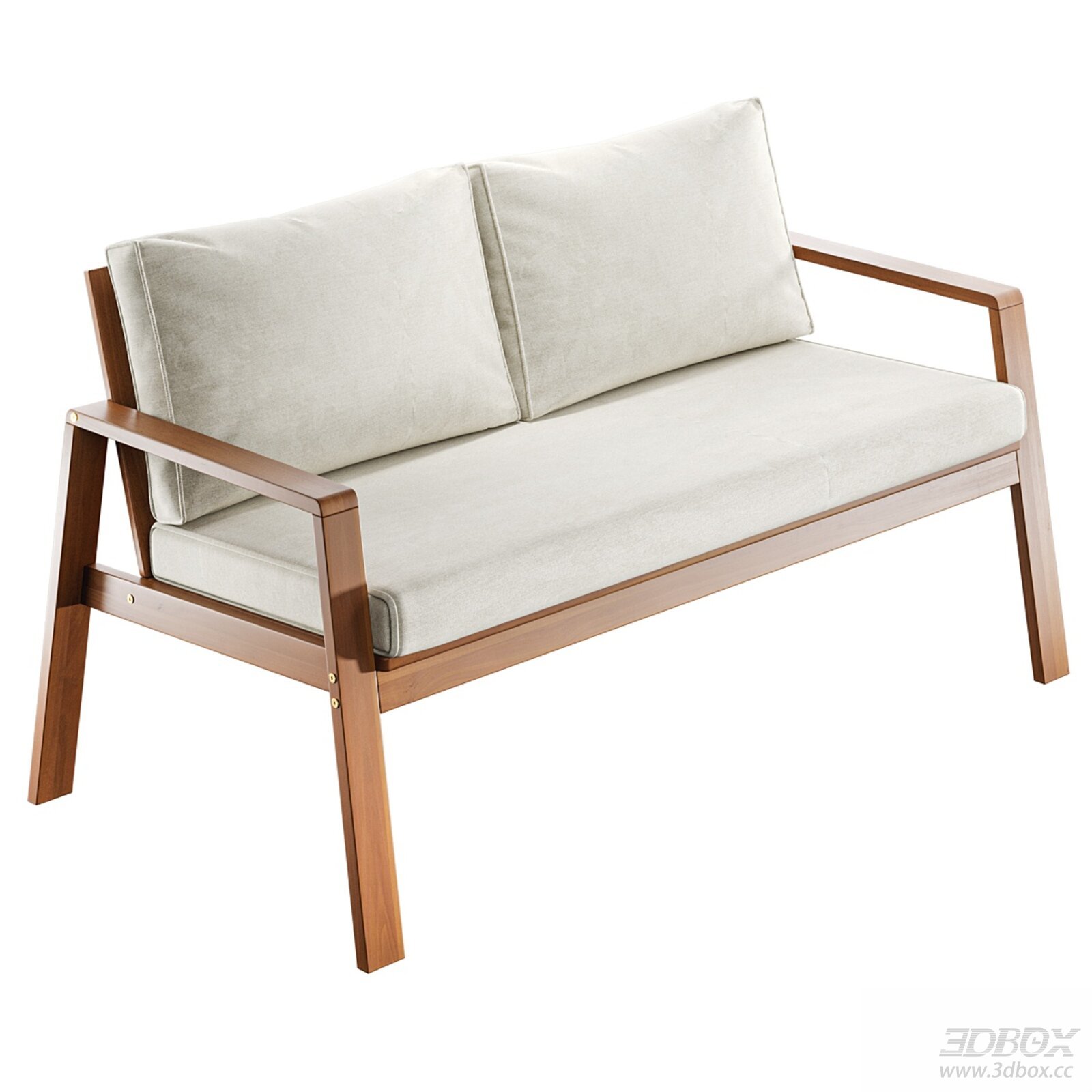 Wooden Frame Fabric Upholstered Loveseat Sofa