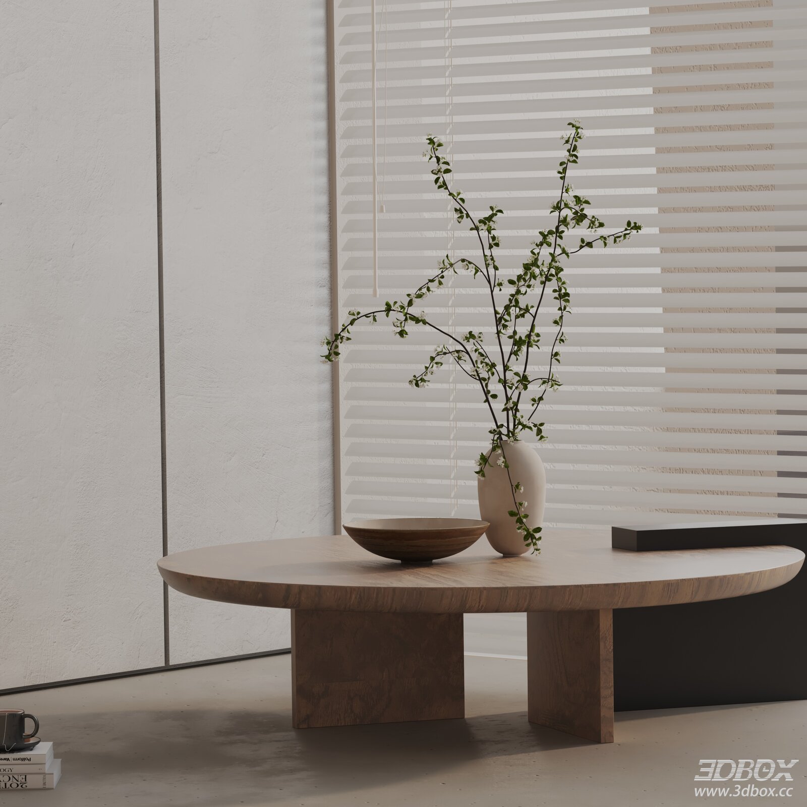Modern Wooden Oval Coffee Table