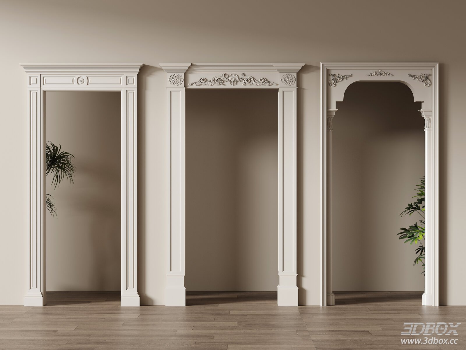 Classic Carved Decorative Door Frame Archway Set