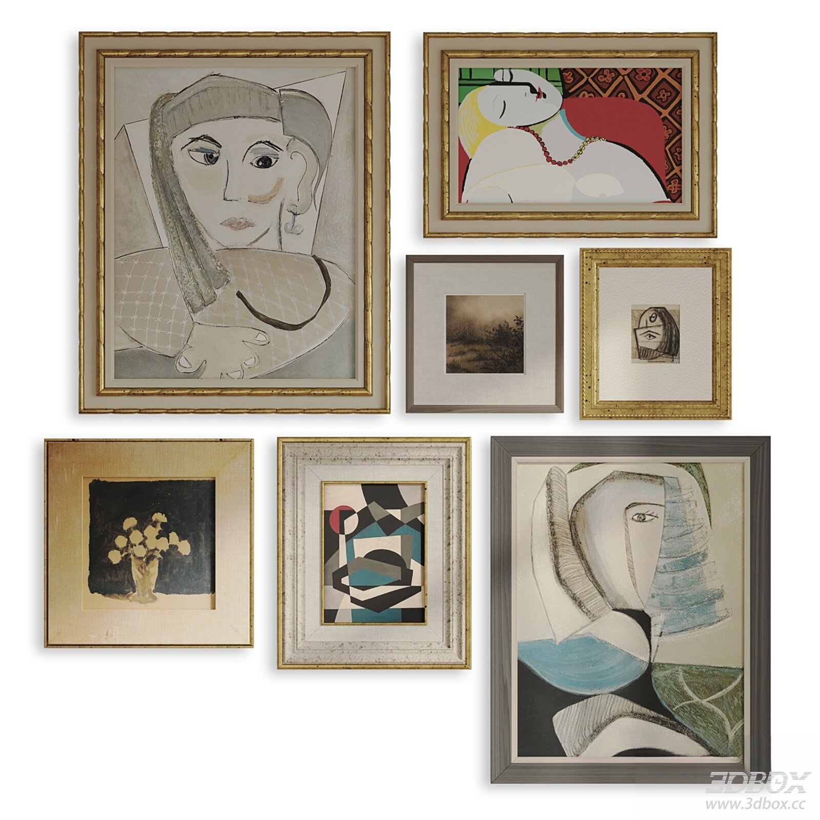 Picasso Style Abstract Decorative Frame Set Wall Art