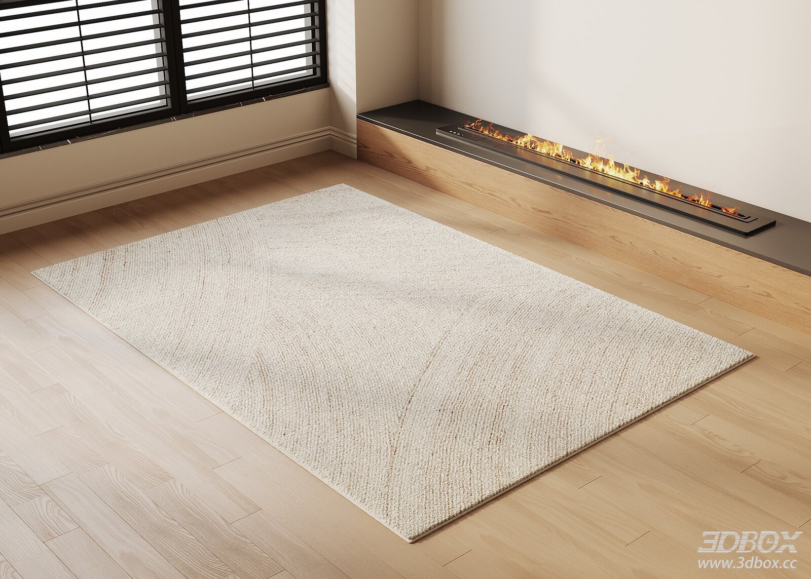 Modern Minimalist Beige Plush Living Room Carpet
