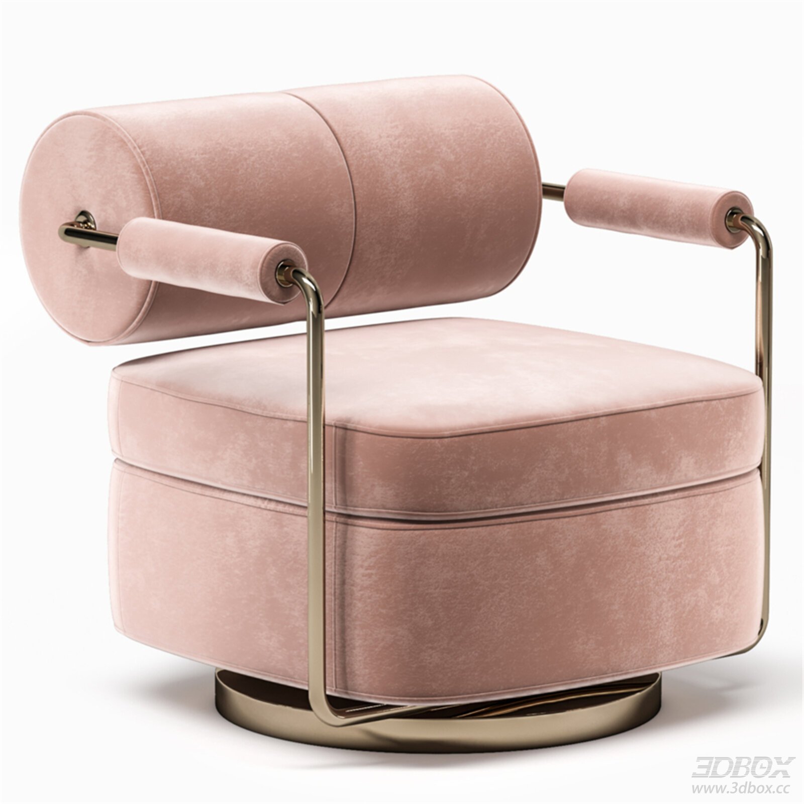 Anderson Pink Velvet Swivel Armchair