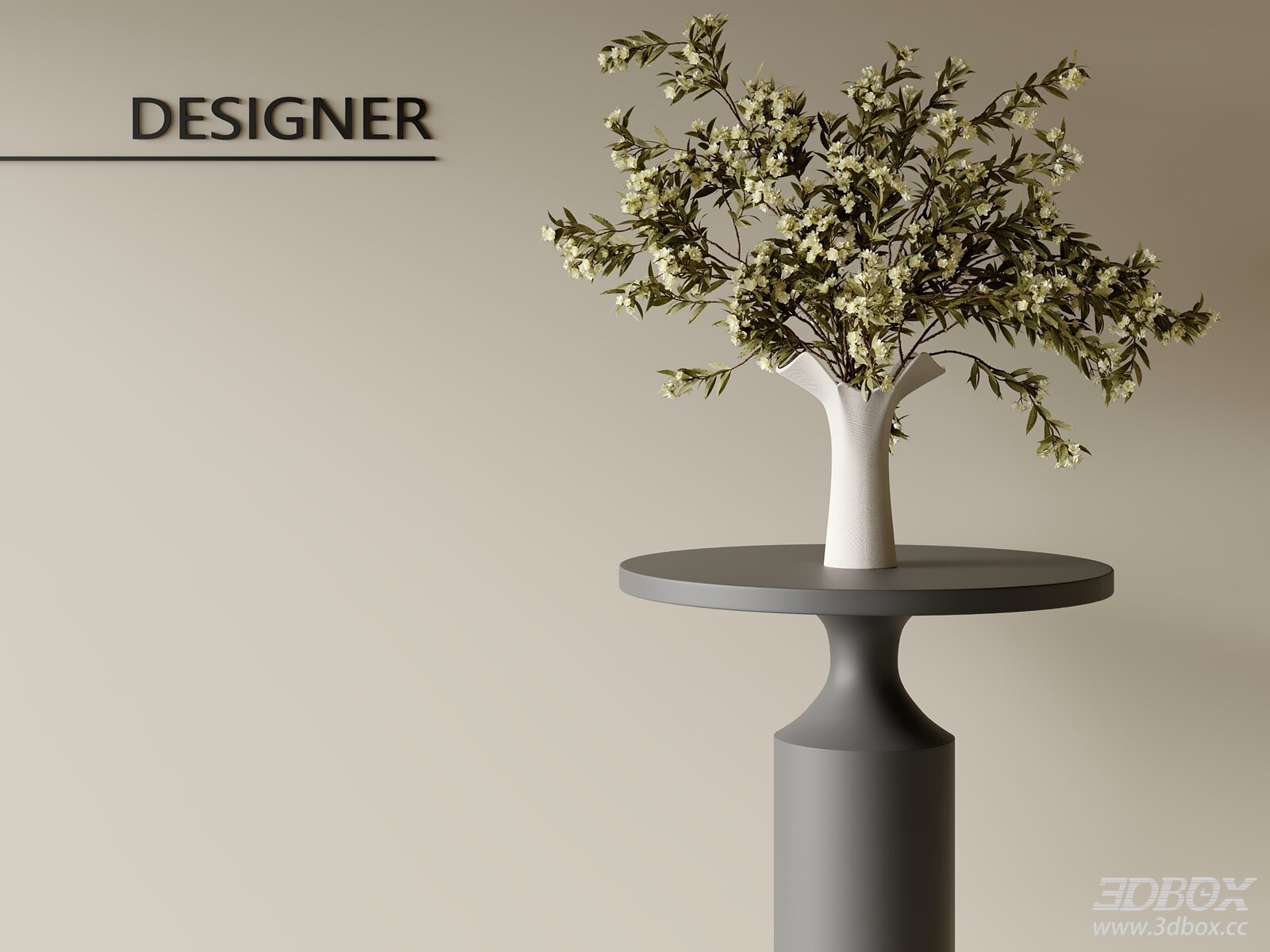 Modern Floral Arrangement with White Ceramic Vase