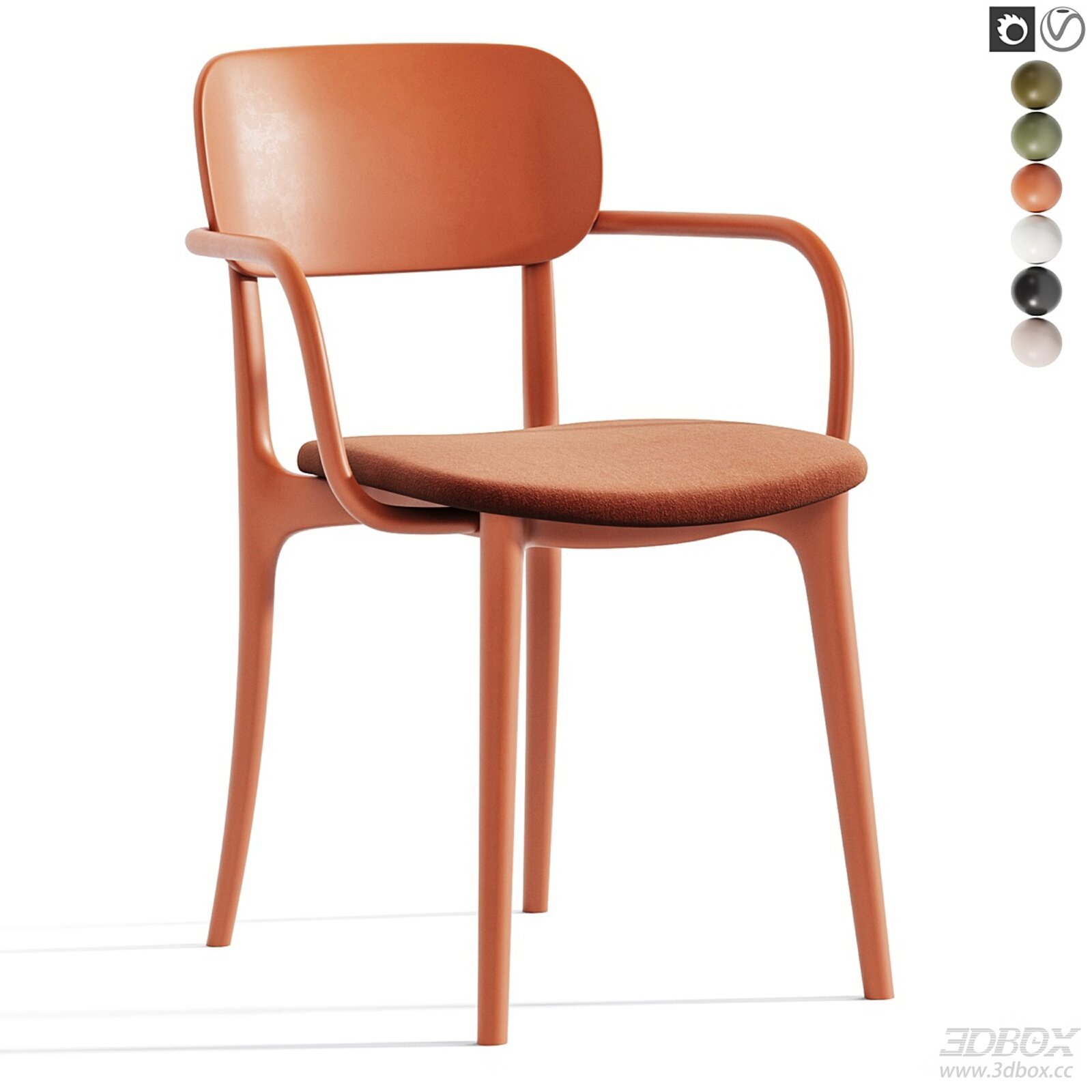 Modern Minimalist Wooden Frame Armchair with Fabric Cushion