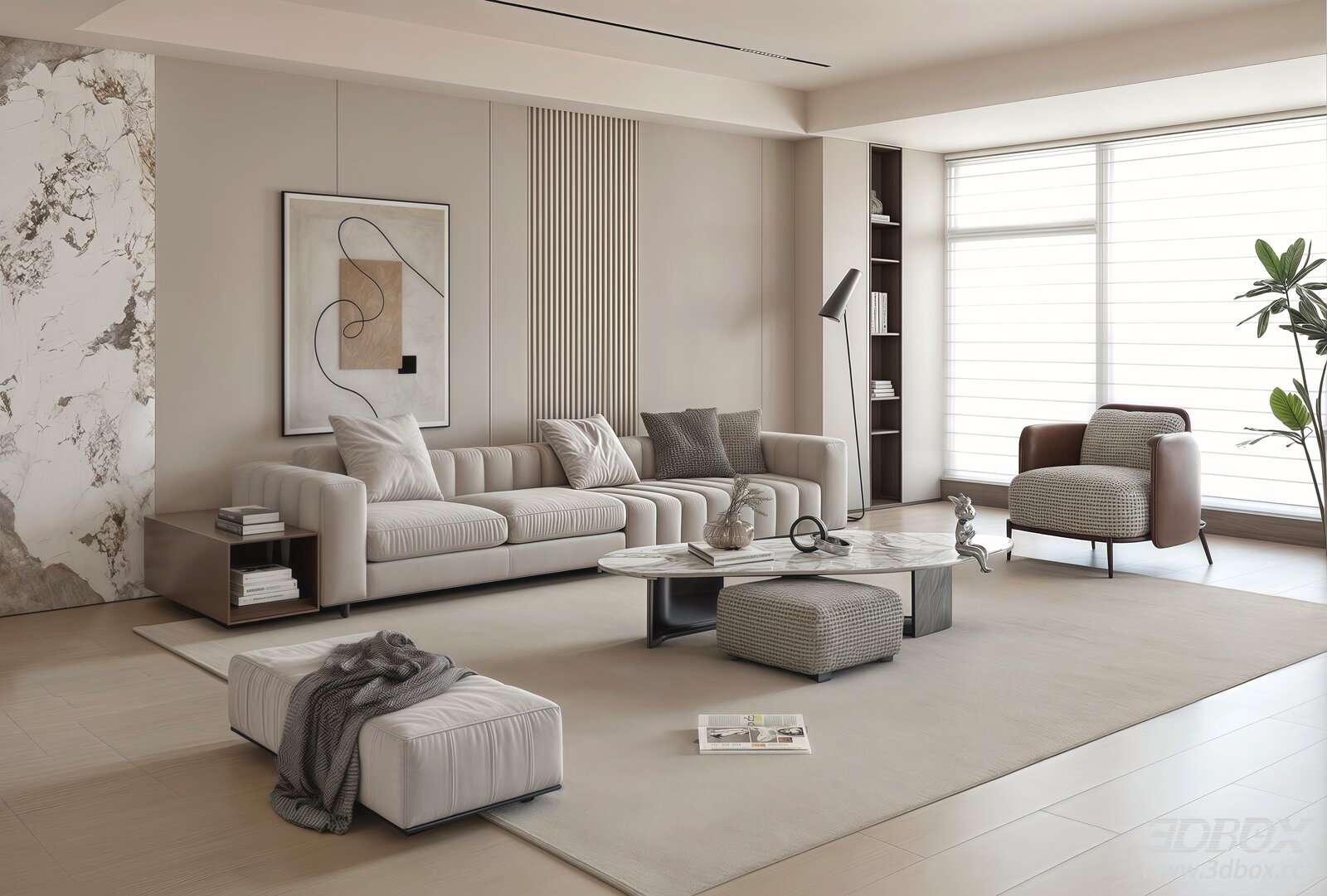 Modern Minimalist Living Room Sofa Coffee Table Furniture Set