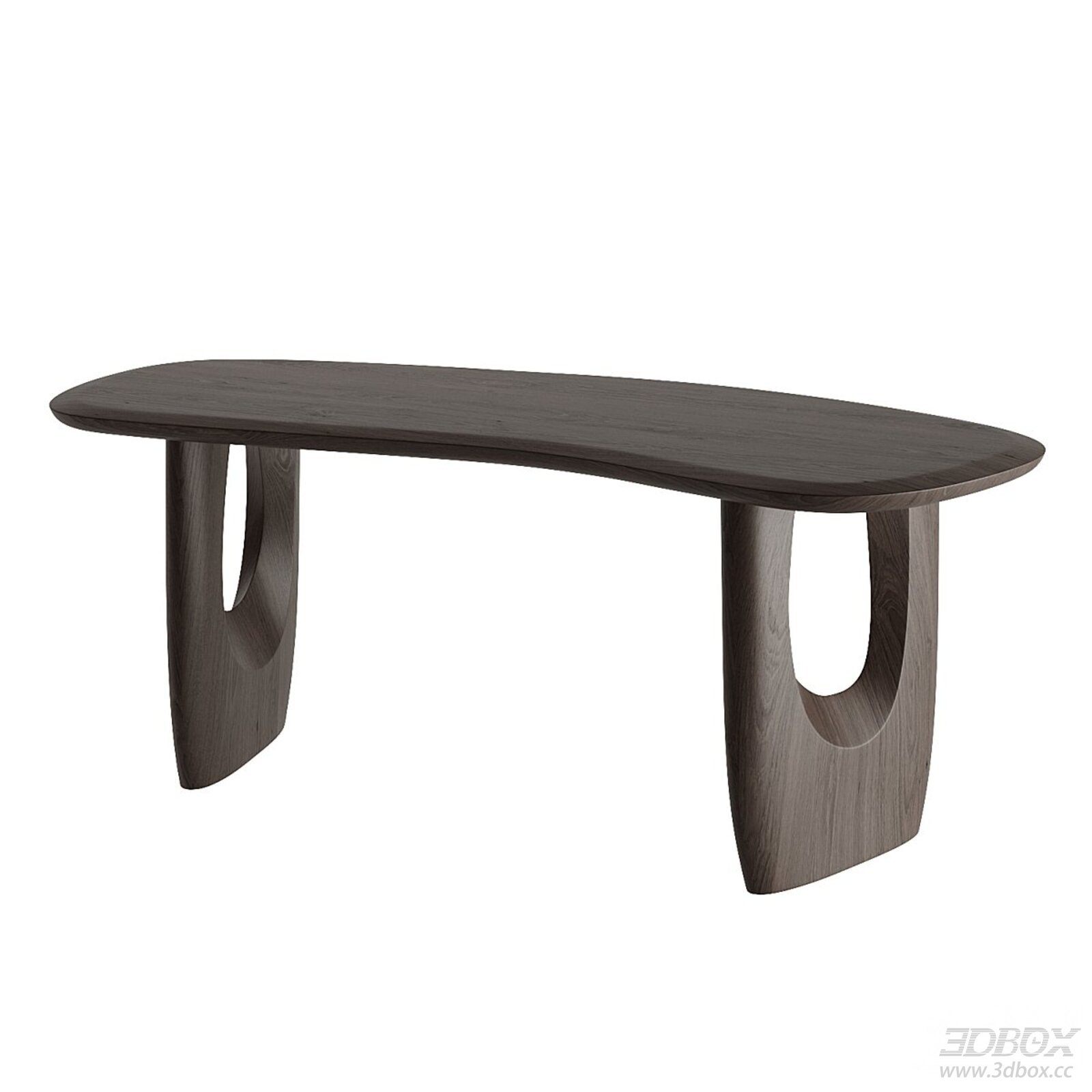 Modern Curved Solid Wood Office Desk