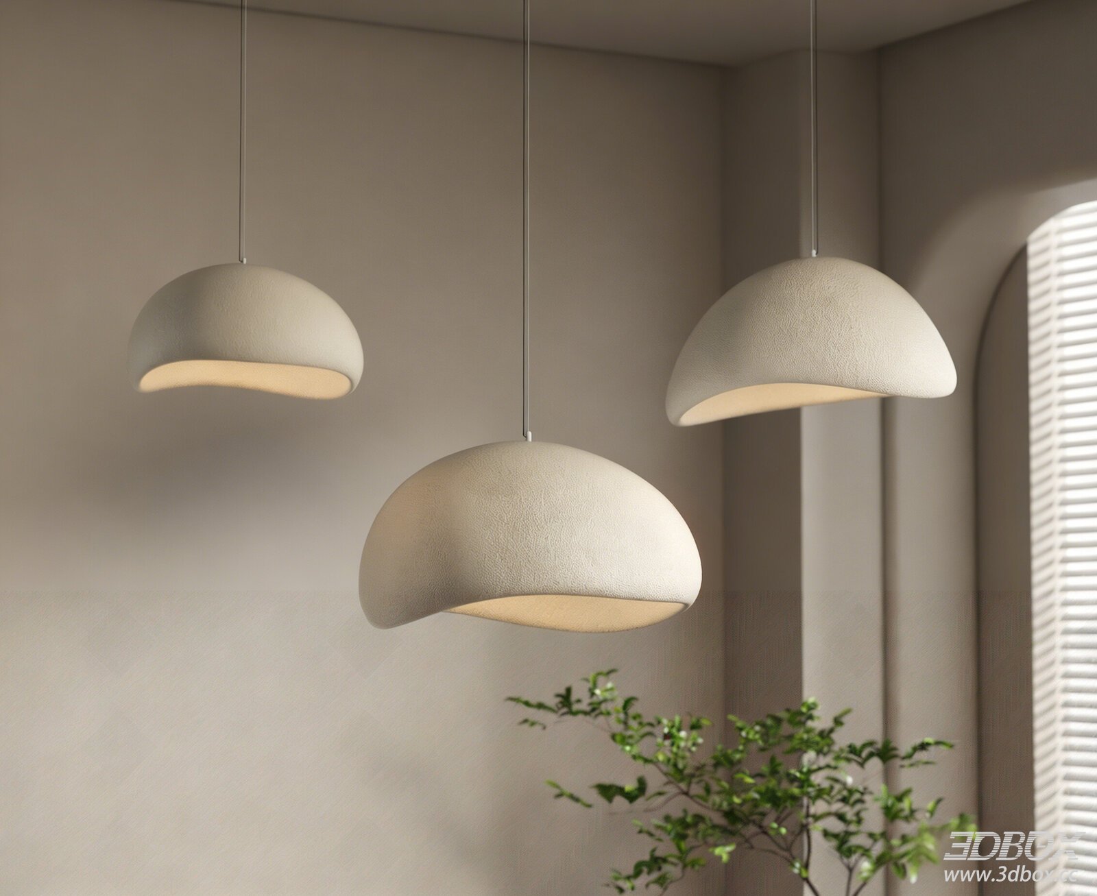 Wabi Sabi Style Dome Pendant Light Set