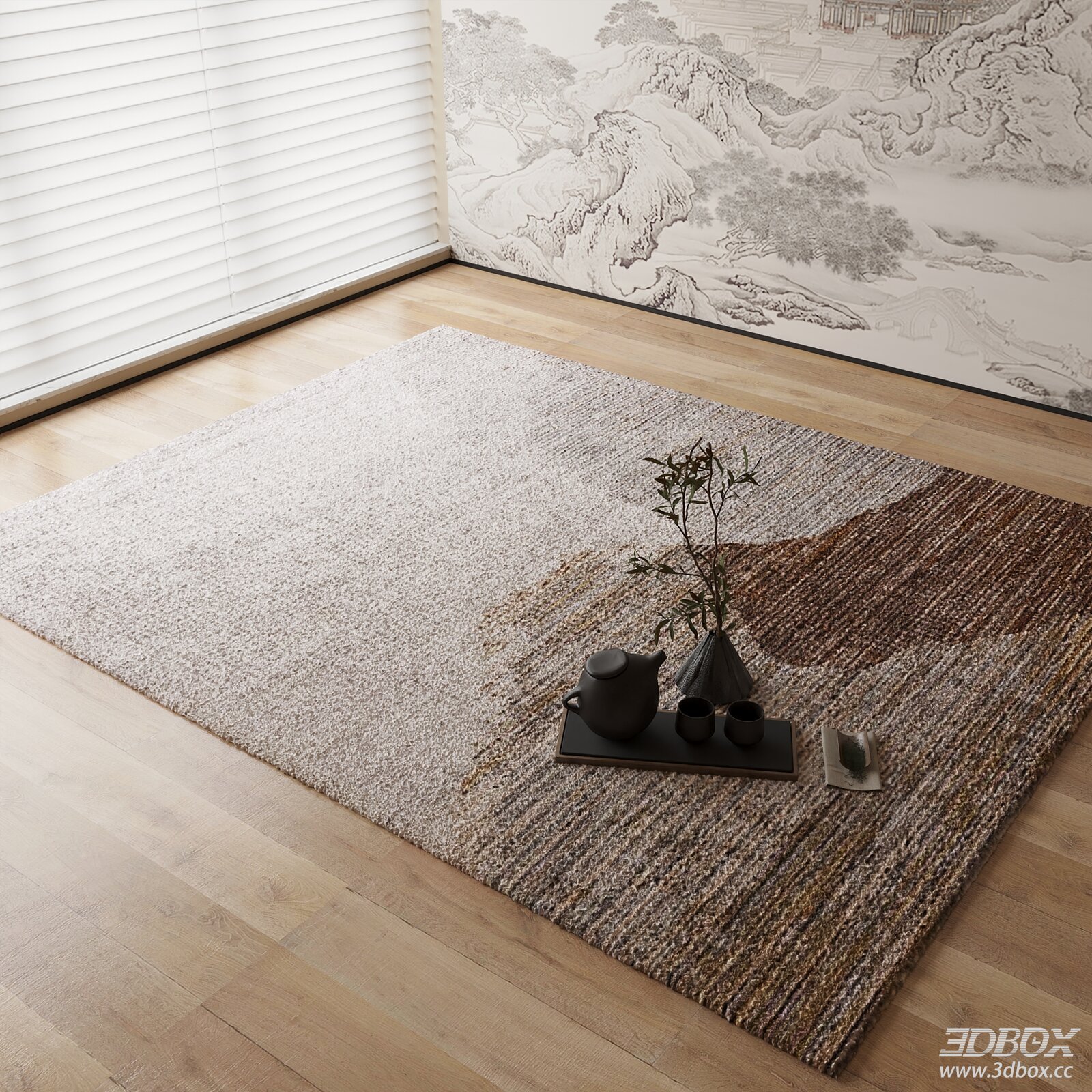 New Chinese Style Textured Woven Carpet