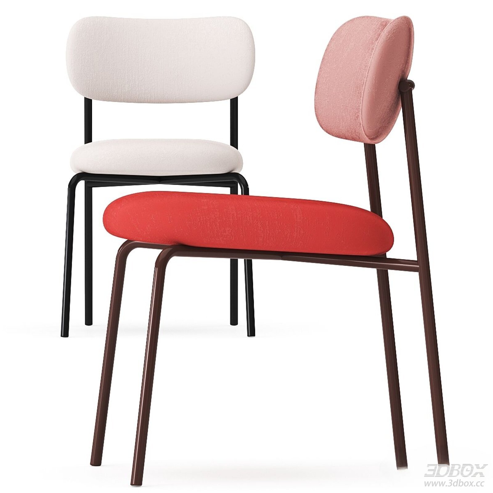 Modern Upholstered Dining Chair with Metal Frame