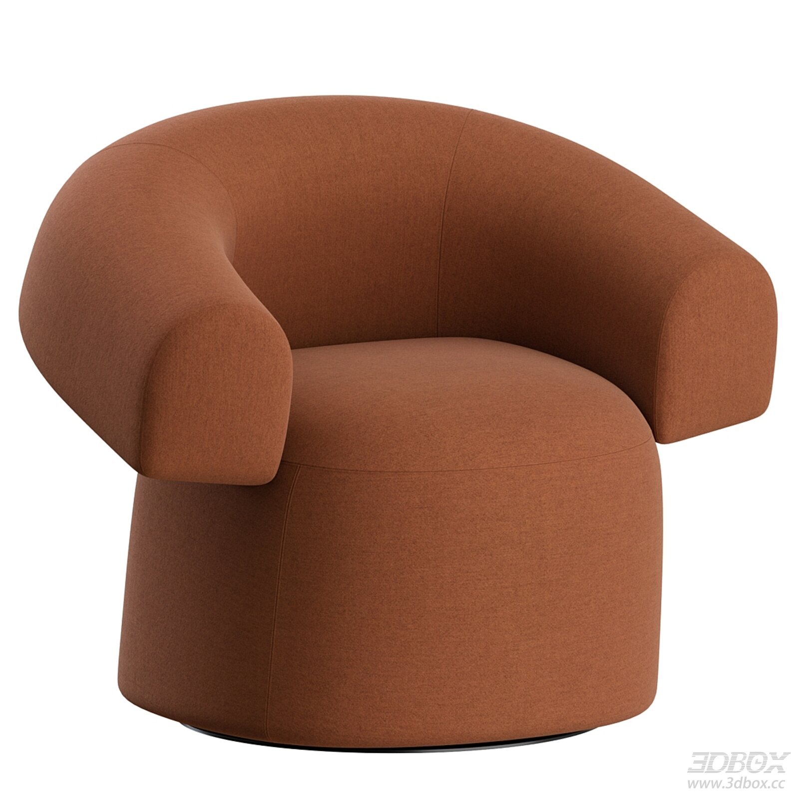 Modern Upholstered Fabric Swivel Armchair