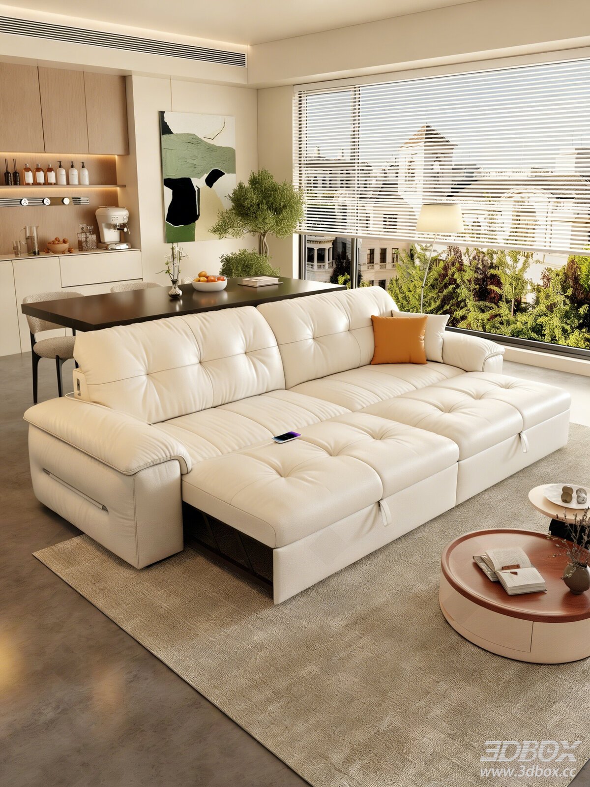 Cream Style Modern Leather Electric Sofa Set Living Room