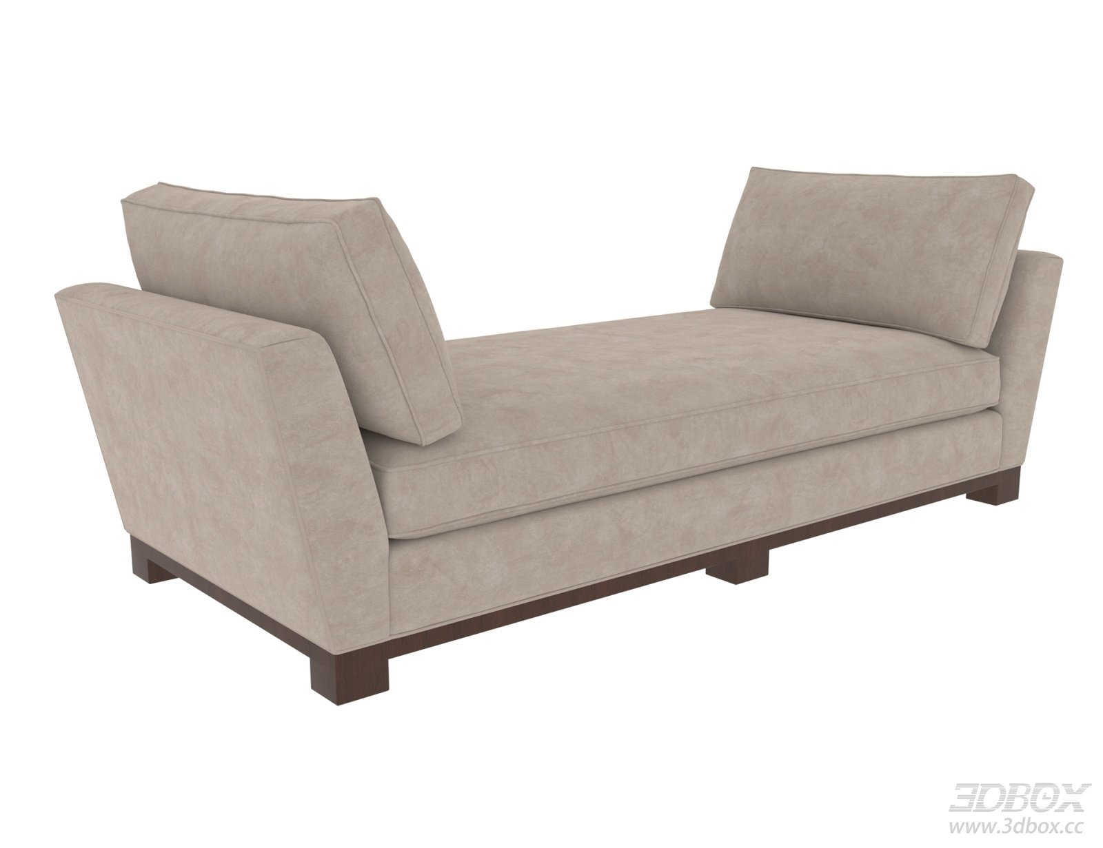 Modern Minimalist Beige Upholstered Chaise Lounge