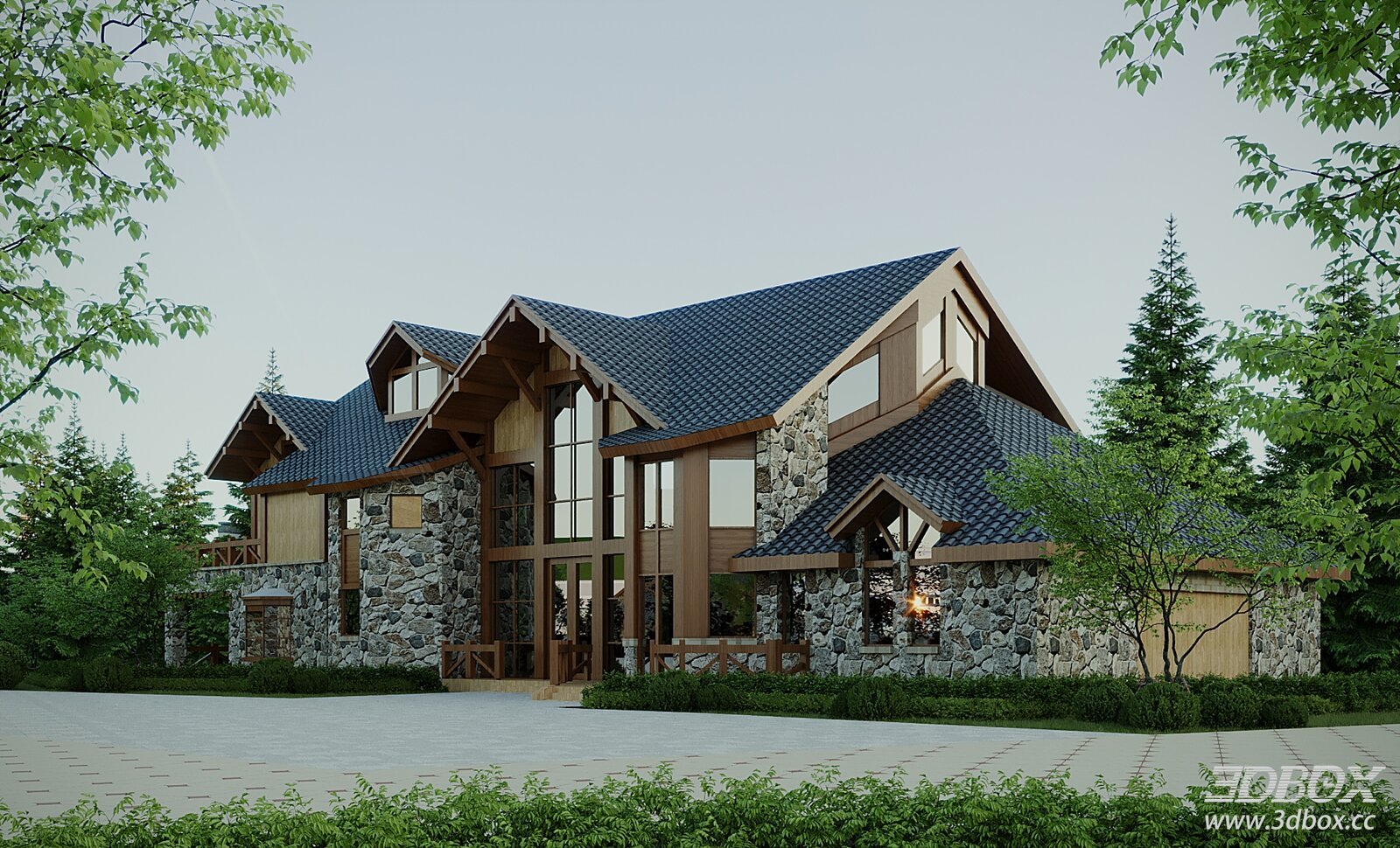 Rustic Chalet Style Villa Exterior Residence Building