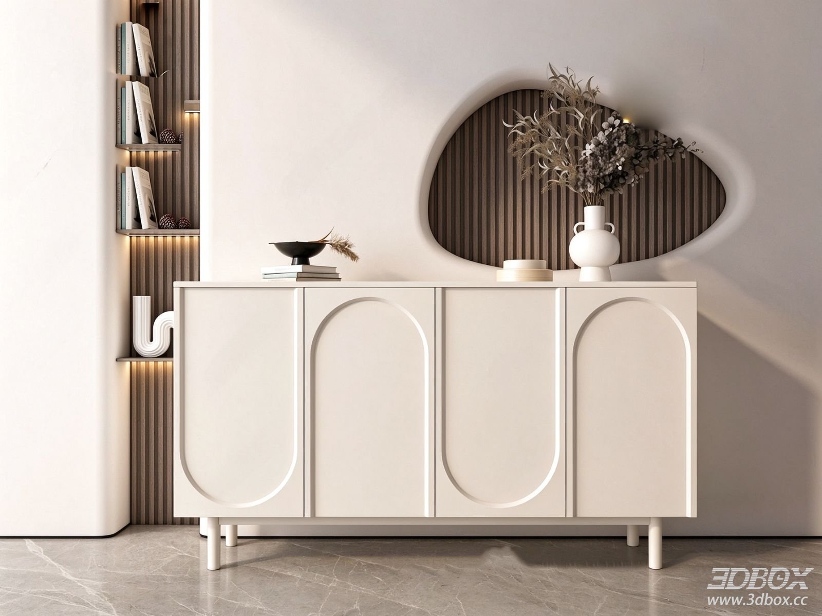 Cream Style Modern Minimalist Sideboard Cabinet