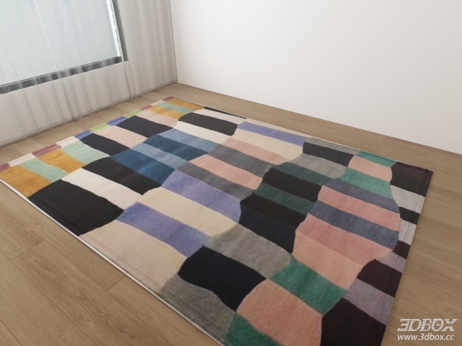 Colorful Geometric Bauhaus Style Area Rug