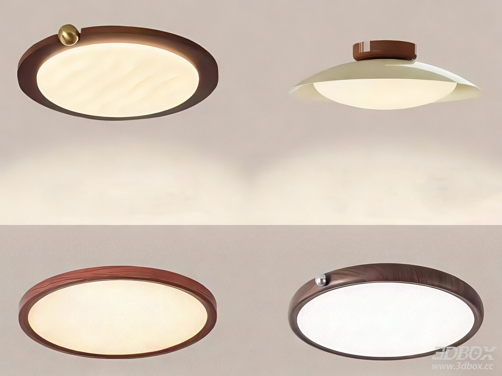 Modern Minimalist Round Wooden Ceiling Lamp Set