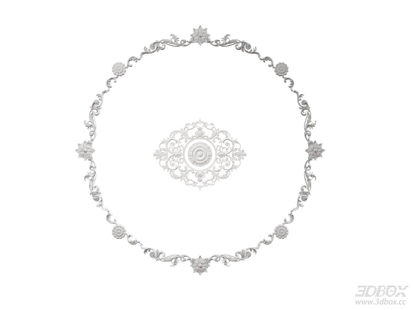 Vintage French Ornate Plaster Ceiling Medallion Set