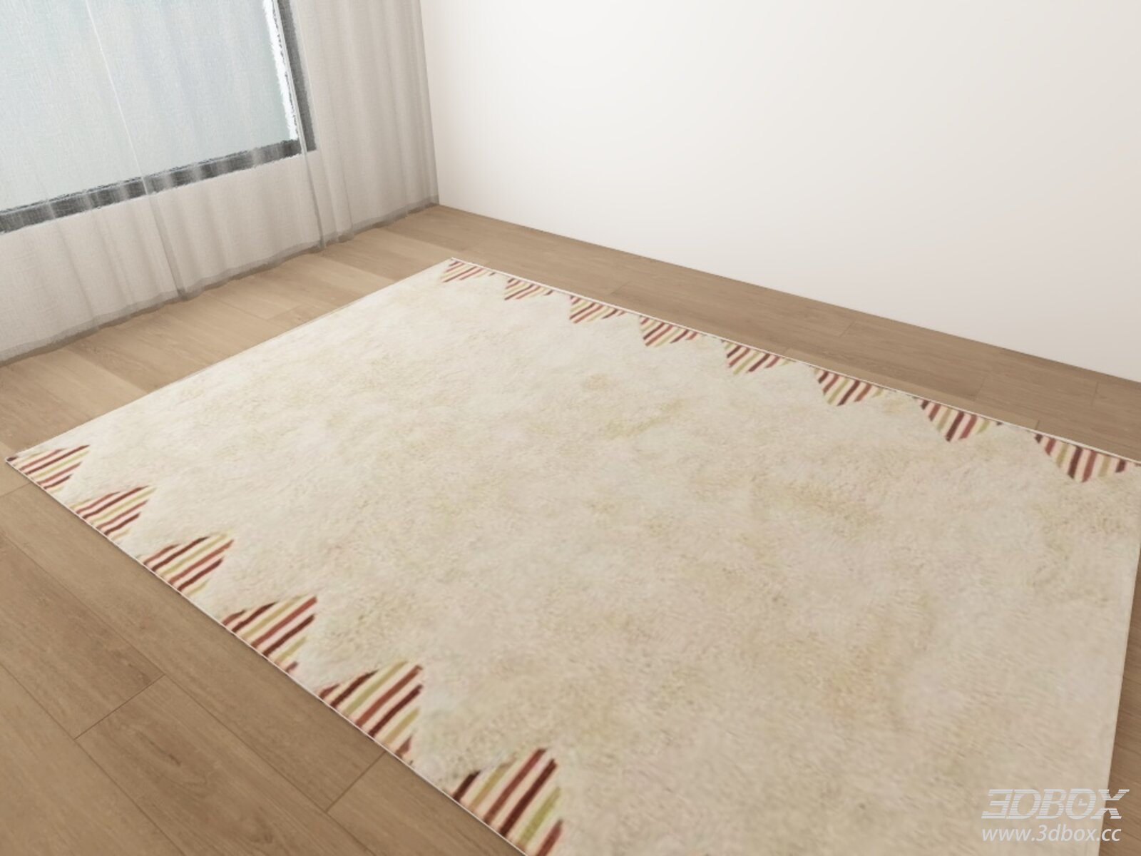 Modern Beige Geometric Plush Carpet