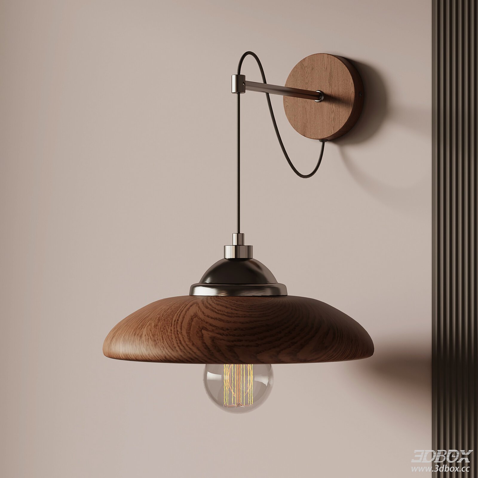 Modern Mid-Century Wooden Wall Sconce