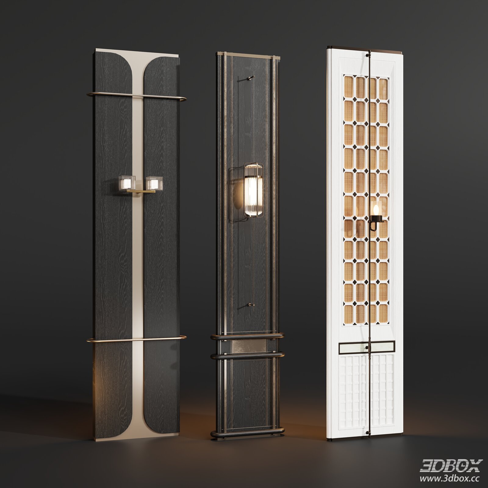 Luxury Hotel Decorative Partition Set with Wall Lamps