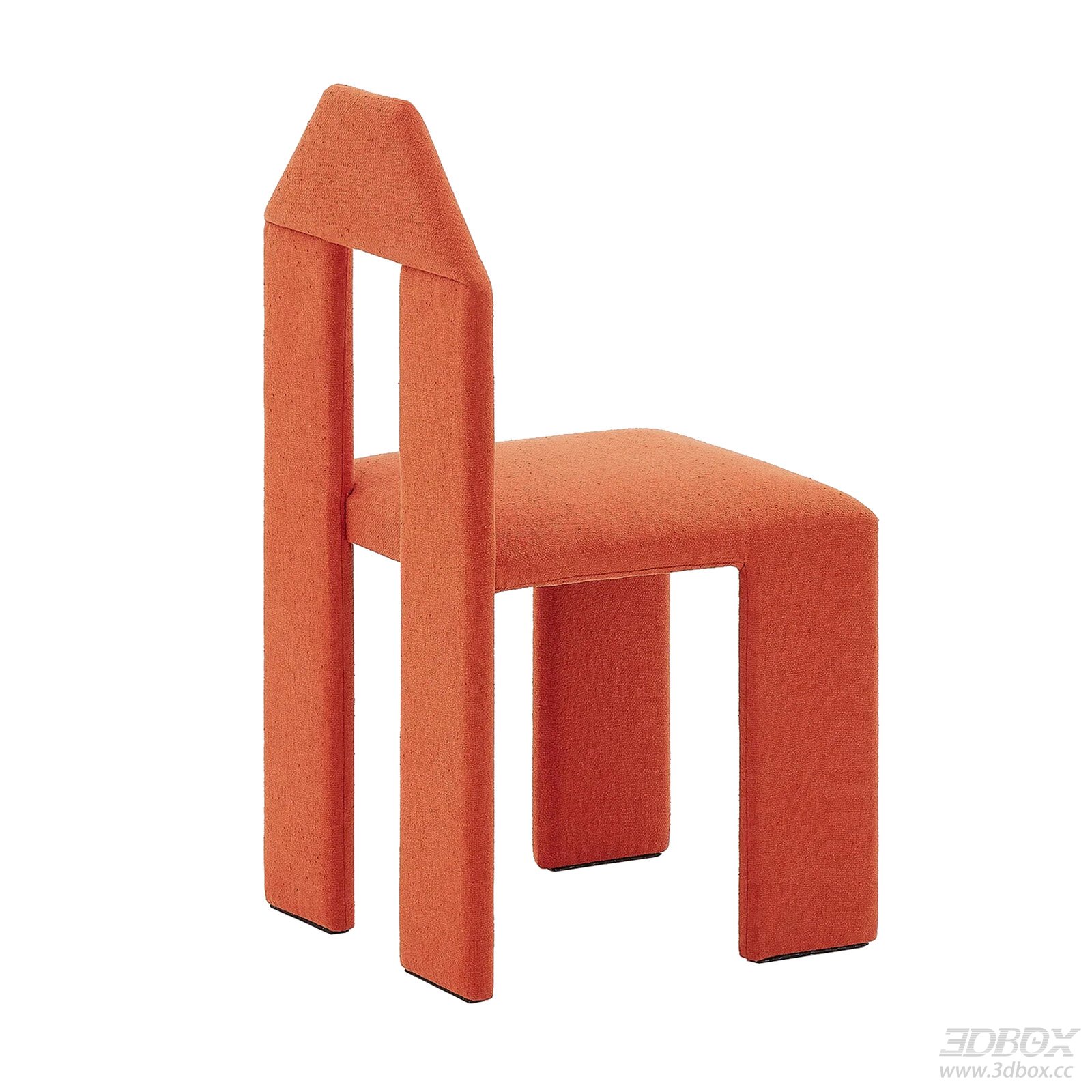 Modern Orange Upholstered Geometric Dining Chair