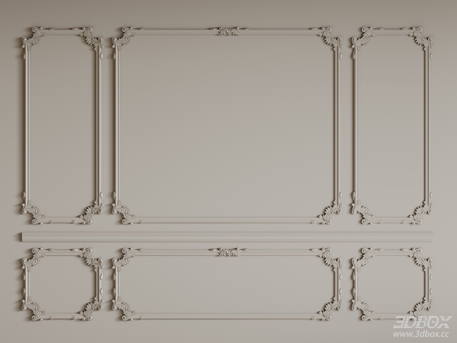 French Style Carved Decorative Plaster Wall Frames Set