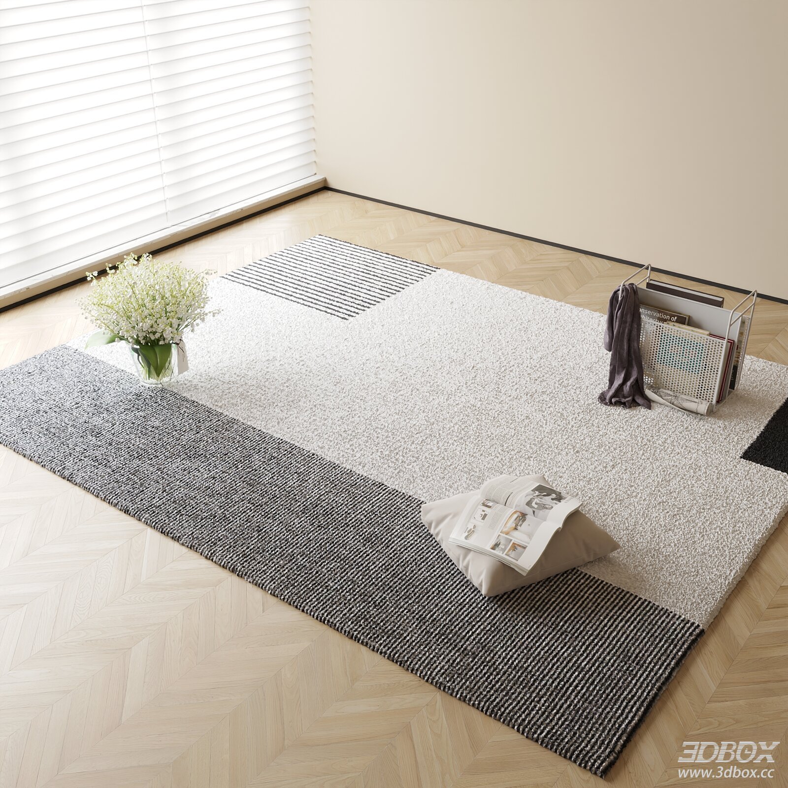 Modern Minimalist Geometric Pattern Area Rug