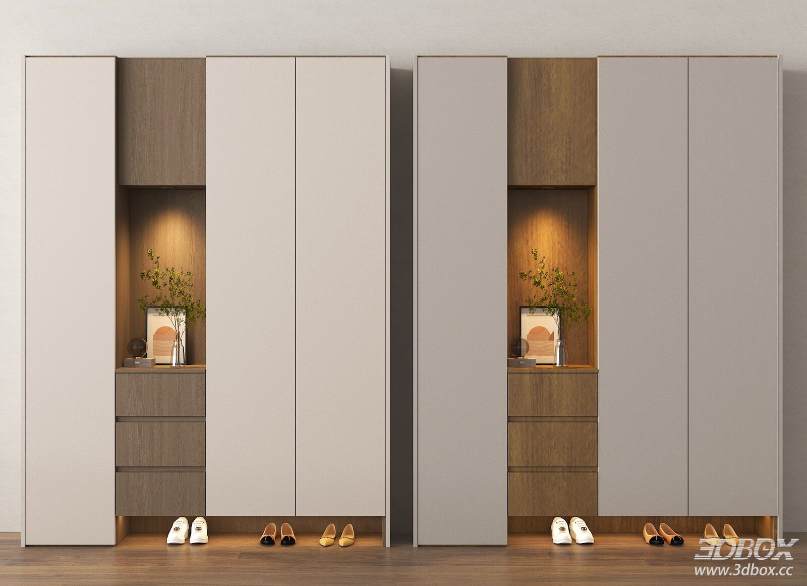 Modern Hallway Shoe Storage Cabinet Set
