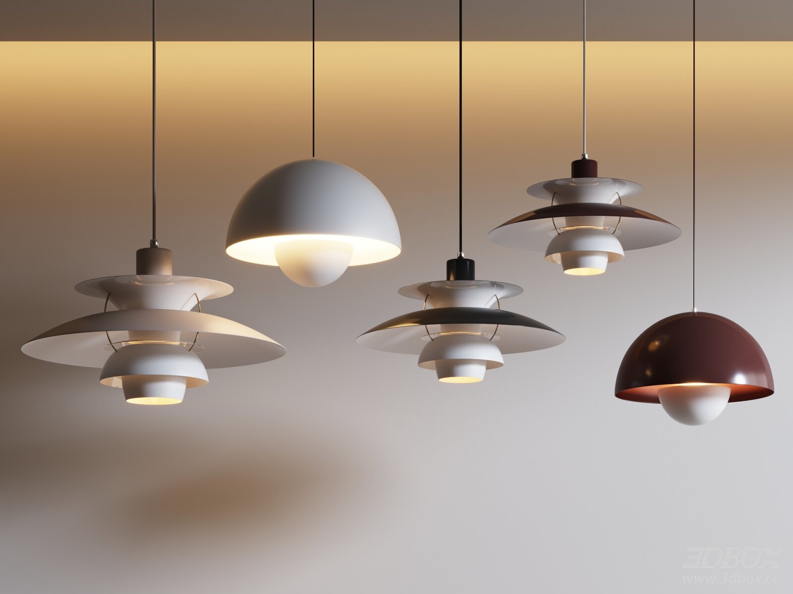 Modern Metal Pendant Ceiling Lamp Set