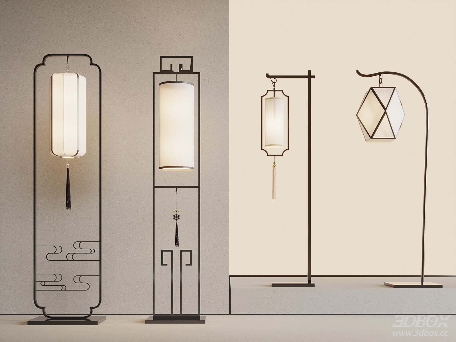 New Chinese Style Floor Lamp Set
