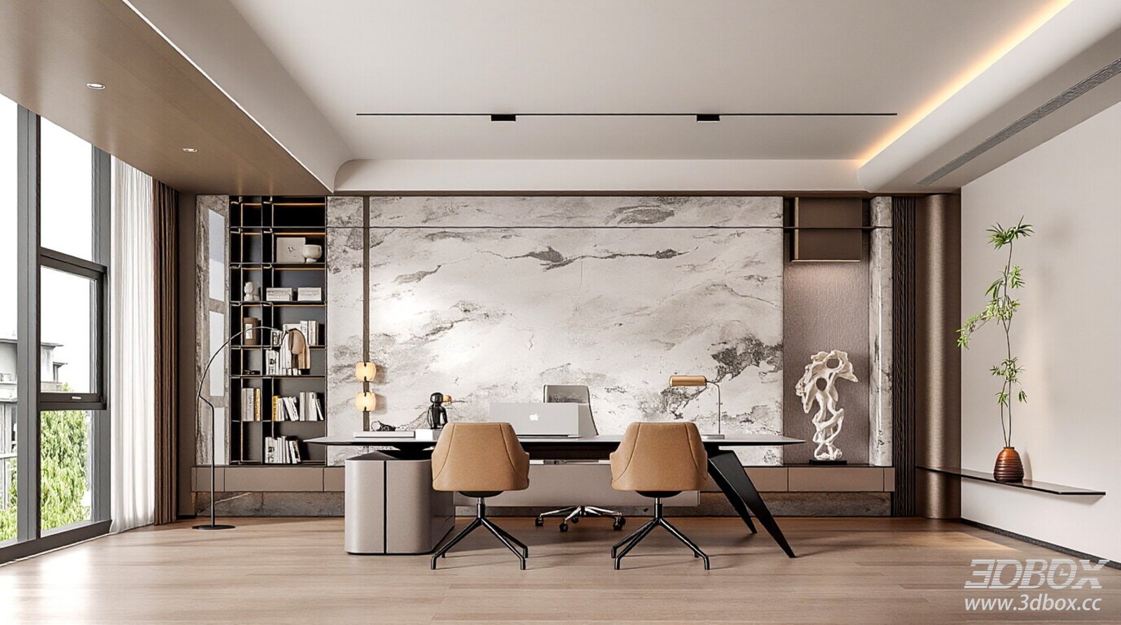 Modern Luxury Manager Office Interior Scene