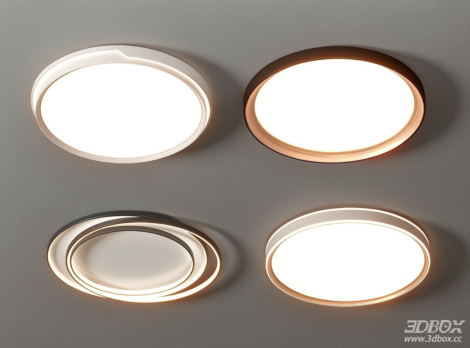 Modern Round LED Ceiling Lamp Set Minimalist Indoor Lighting