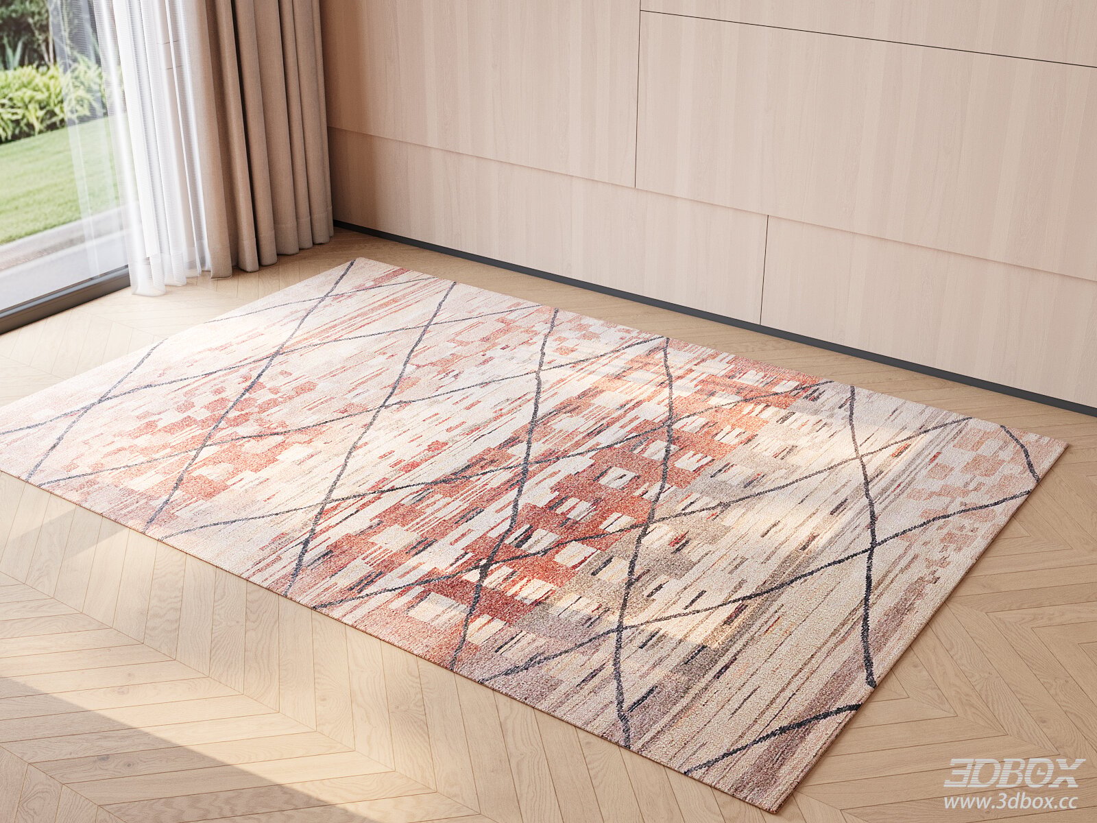 Modern Abstract Geometric Wool Carpet