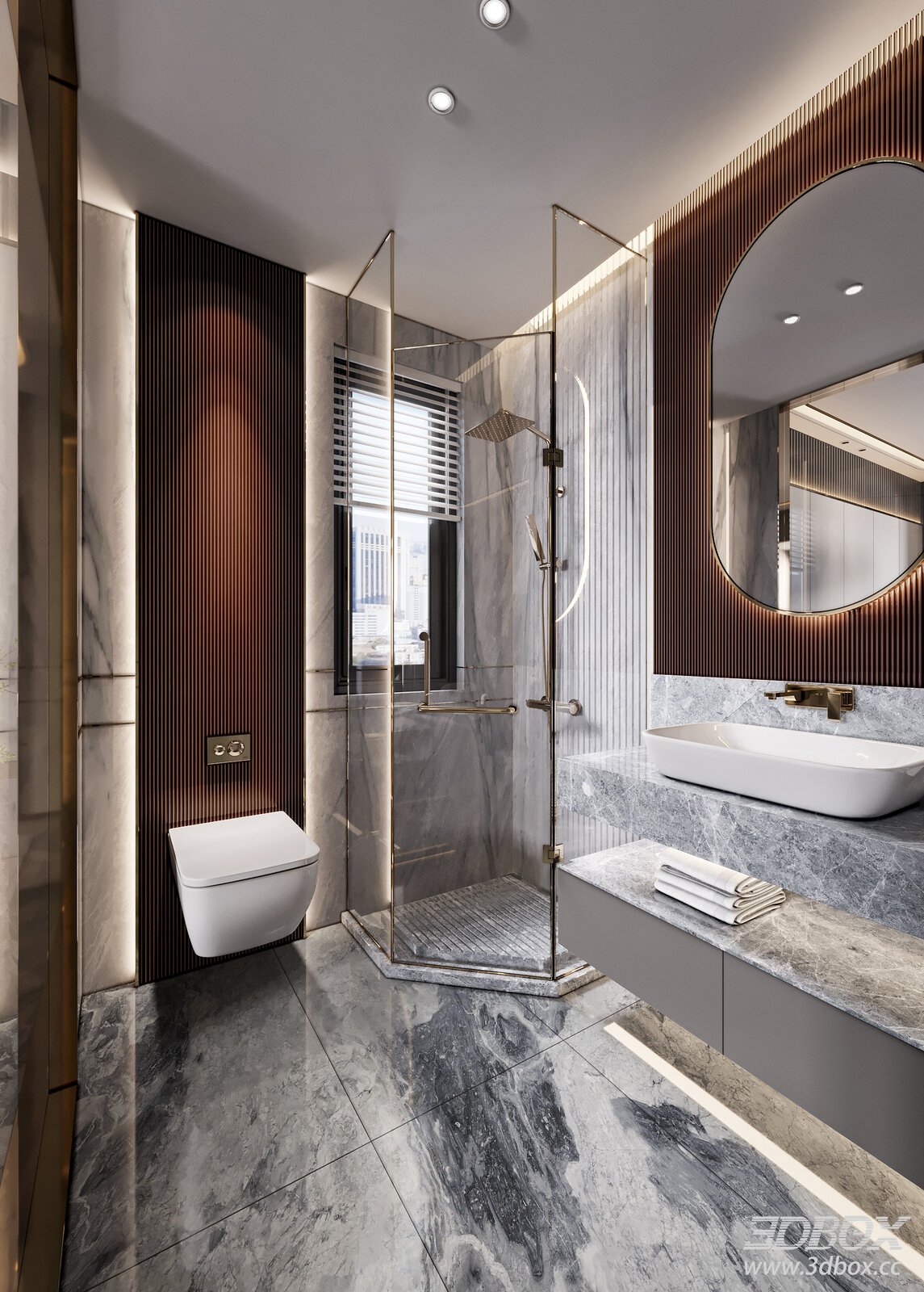 Modern Luxury Marble Bathroom Scene