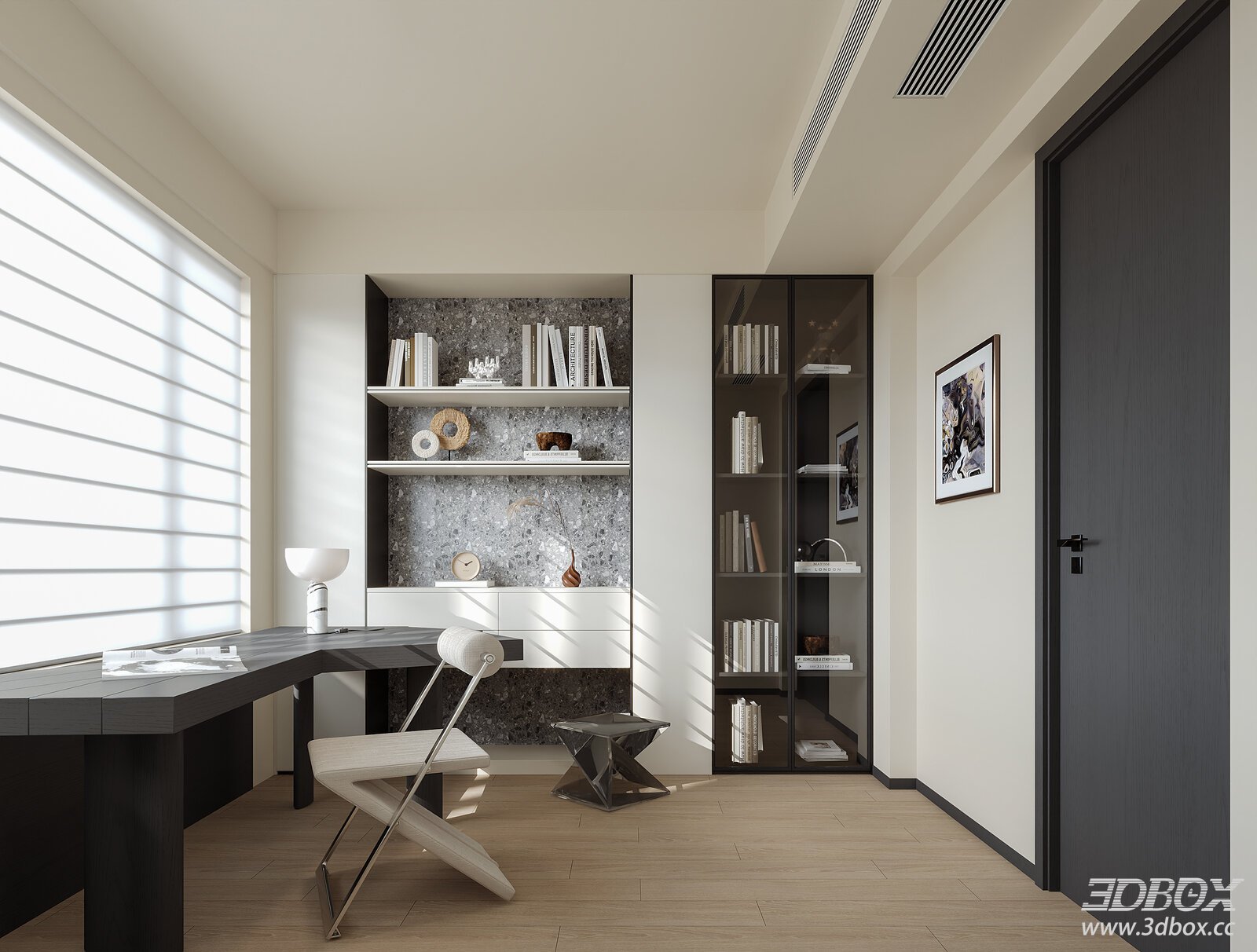 Modern Italian Style Home Study Work Room Interior